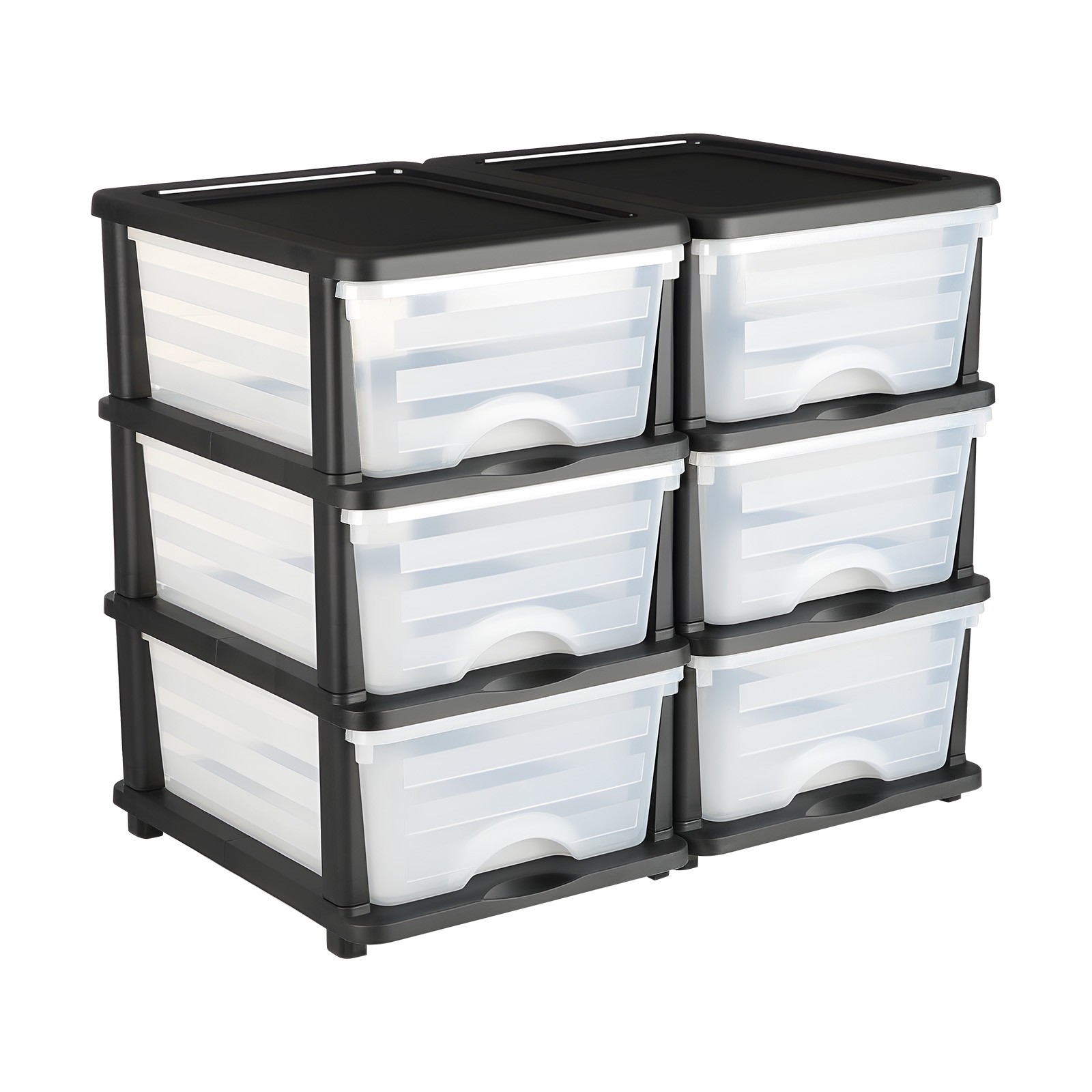 Uimoso 2 Pack Plastic Storage Drawers Organizer with 6 Compartments