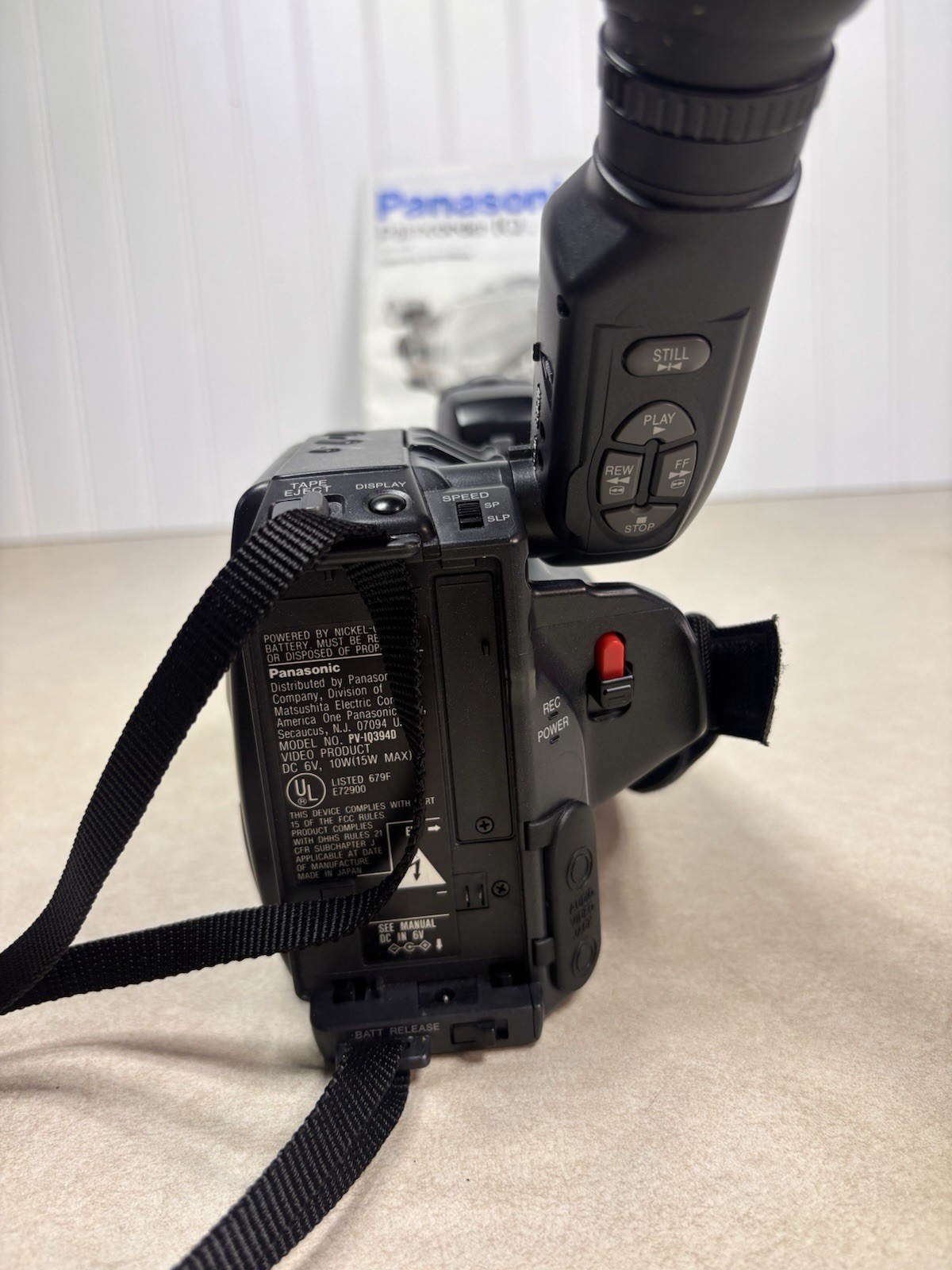 Panasonic Palmcorder IQ Intelligent Camcorder /Instructions NO BATTERY UNTESTED