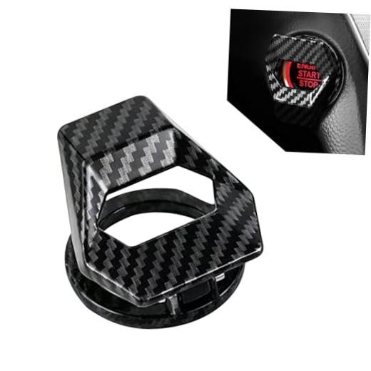 Car Engine Start/Stop Button Cover, 180° Flip Car Push Start 1 PC Carbon Fiber