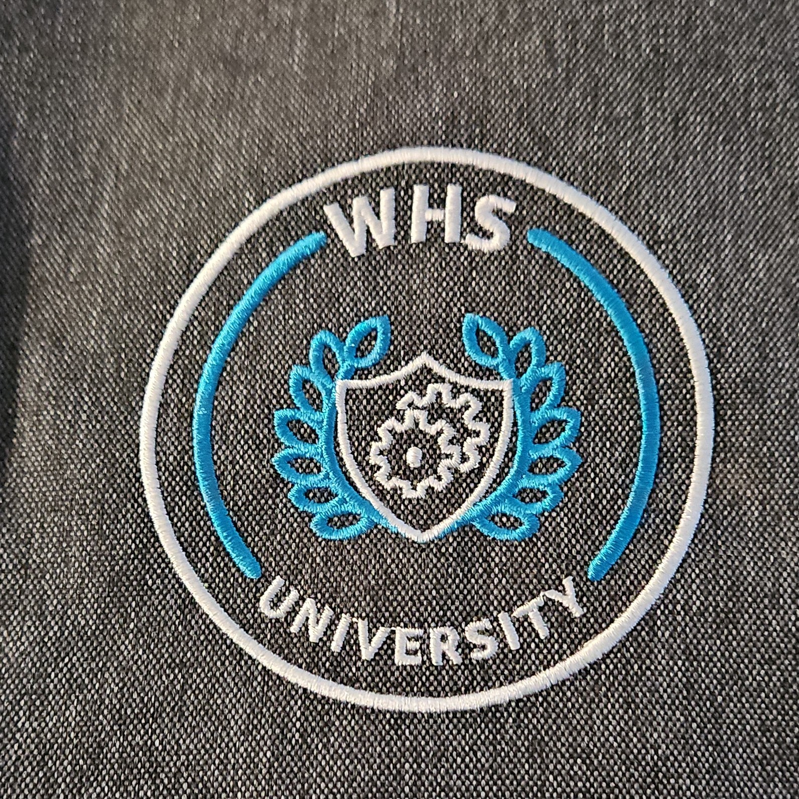 Port Authority Backpack WHS University Logo Pattern Gray and Black Color