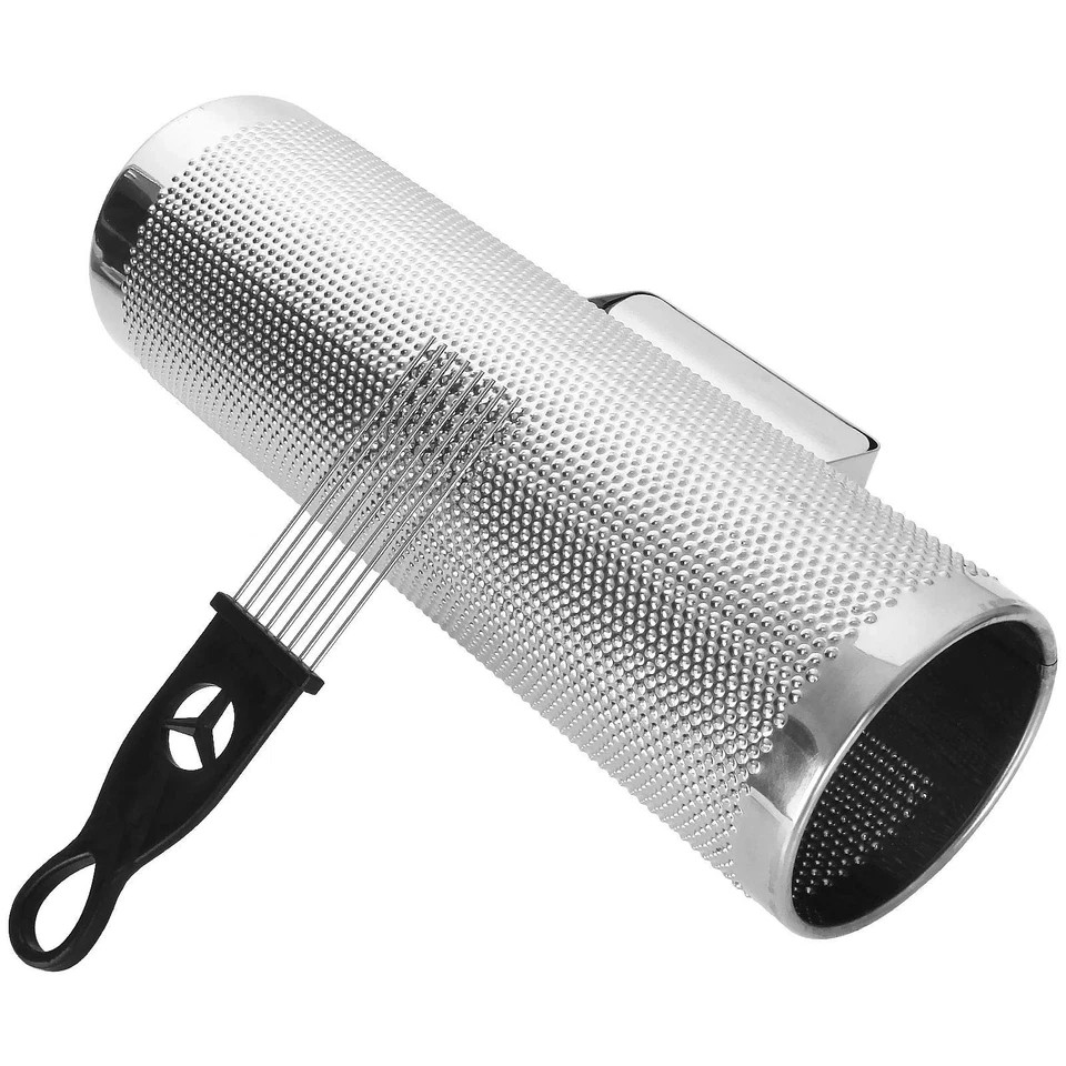 12" x 4" Metal Guiro Instrument with Scraper, Stainless Steel Guiro Shaker, S...