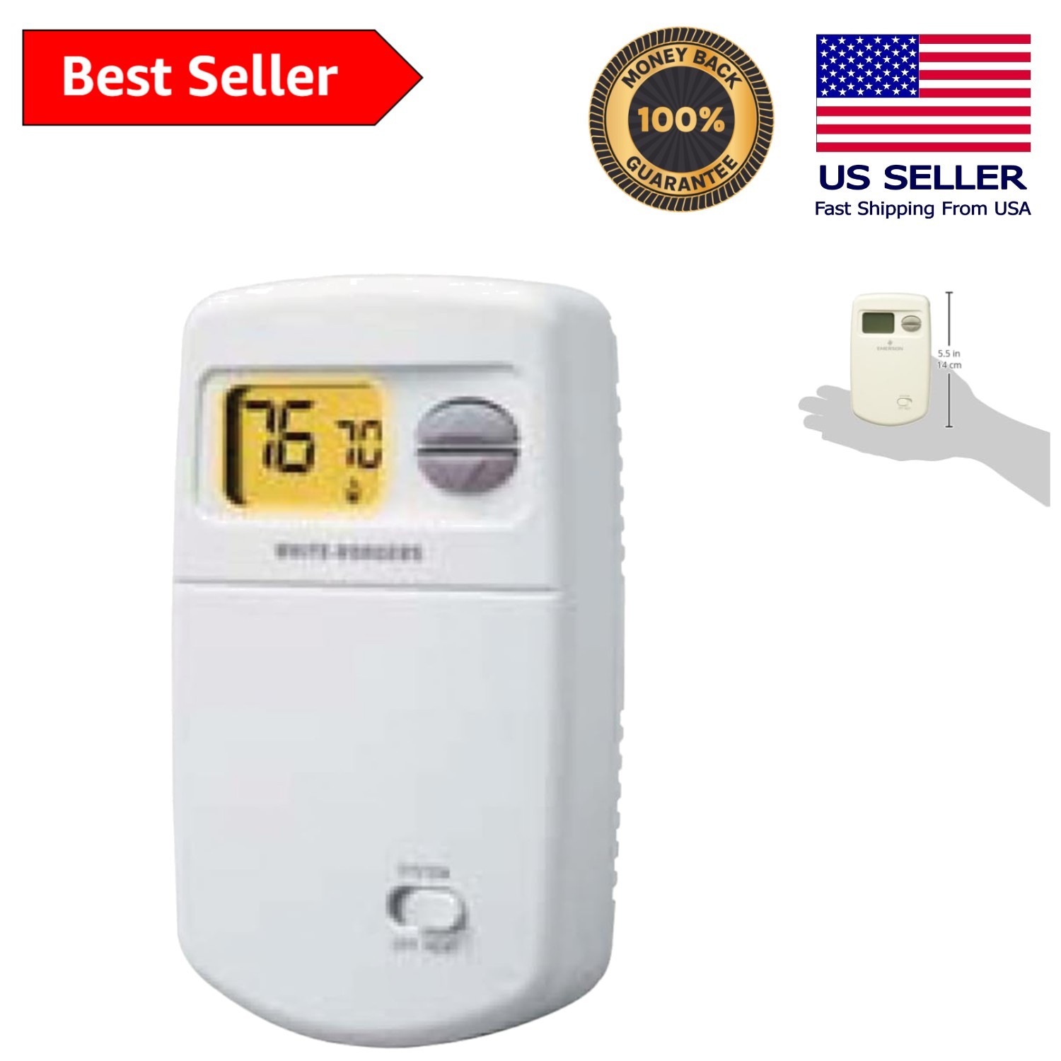 Wall-Mount White 1E78-140 Thermostat - Effortless Control for Heating Systems