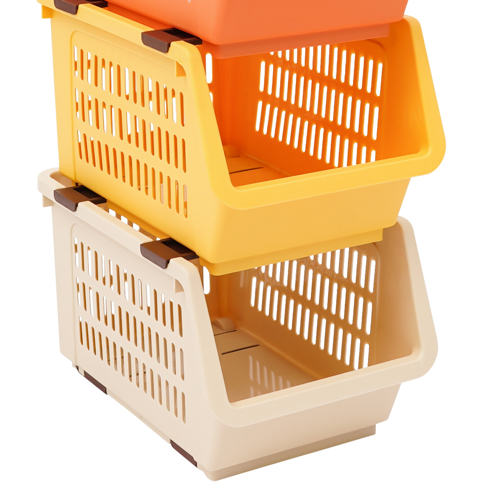 4 PCS Stacking Storage Baskets, Stackable Organizer Baskets,?Storage Bins