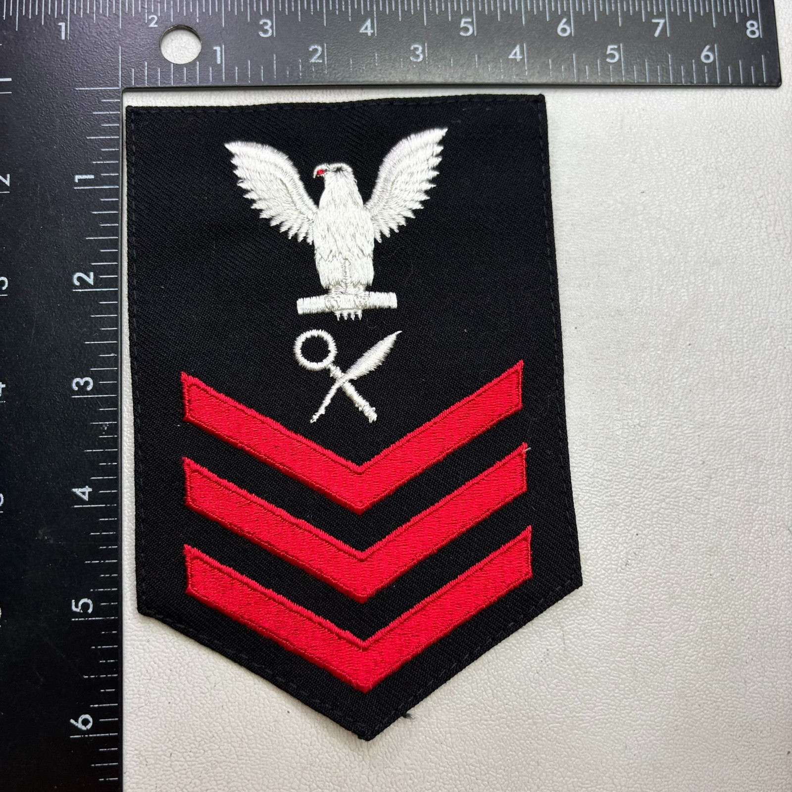 Military US Navy Red Black INTELLIGENCE SPECIALIST Rating Badge Rate Patch 00aA