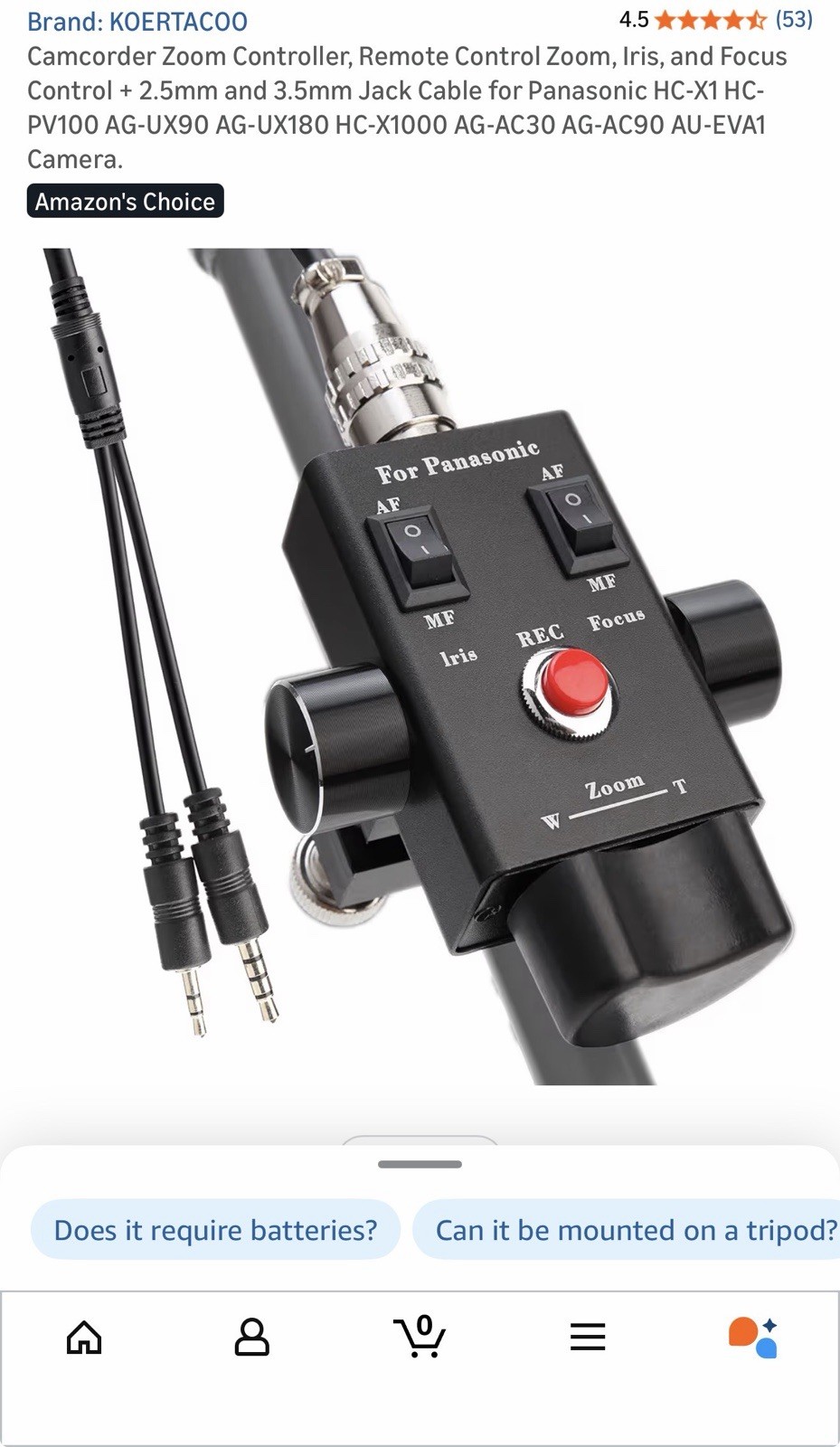 AODELAN ZC-1 Camcorder Zoom Controller (Used)