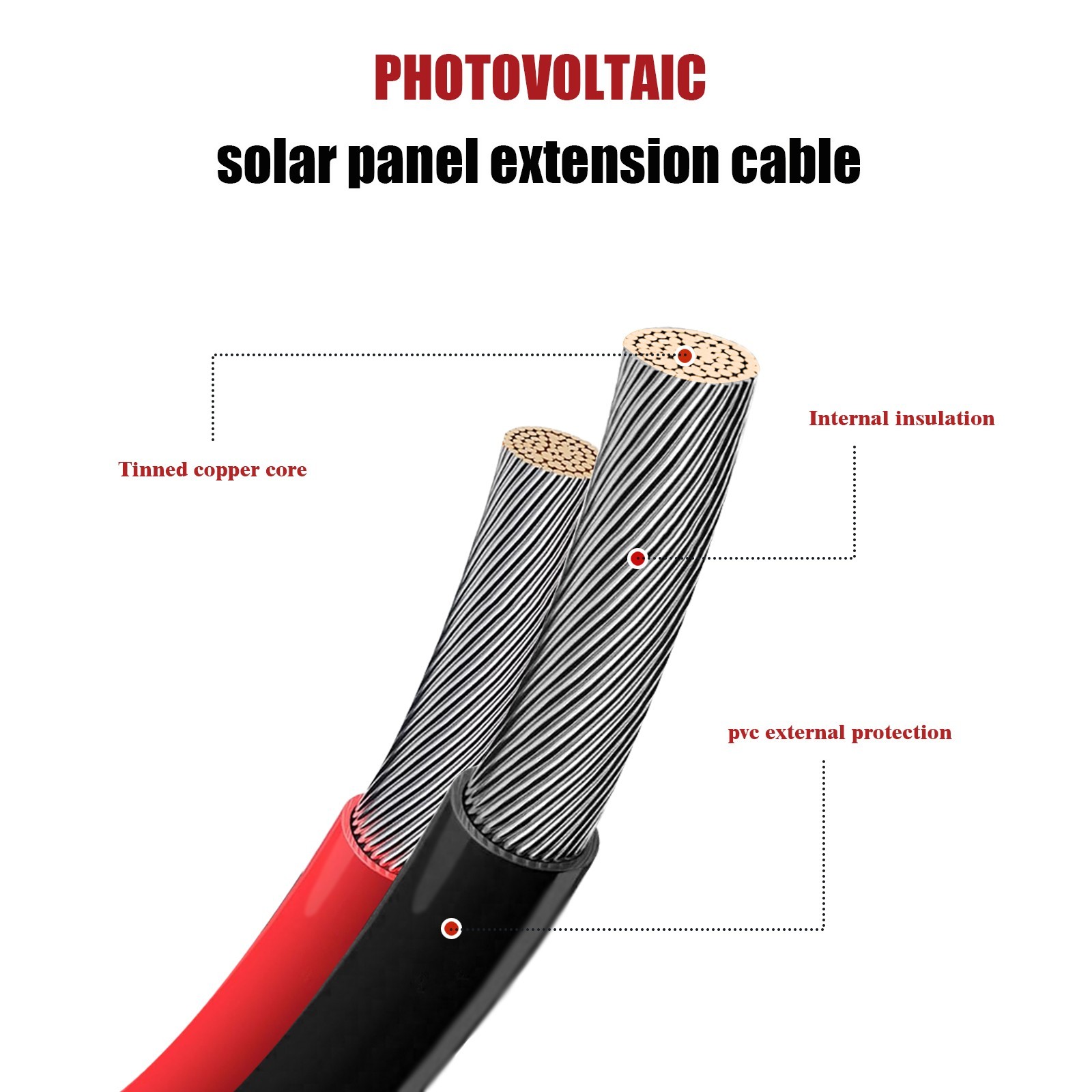 11Ft 14 AWG Solar Connector Solar Panel Extension Charging Cable Connectors Plug