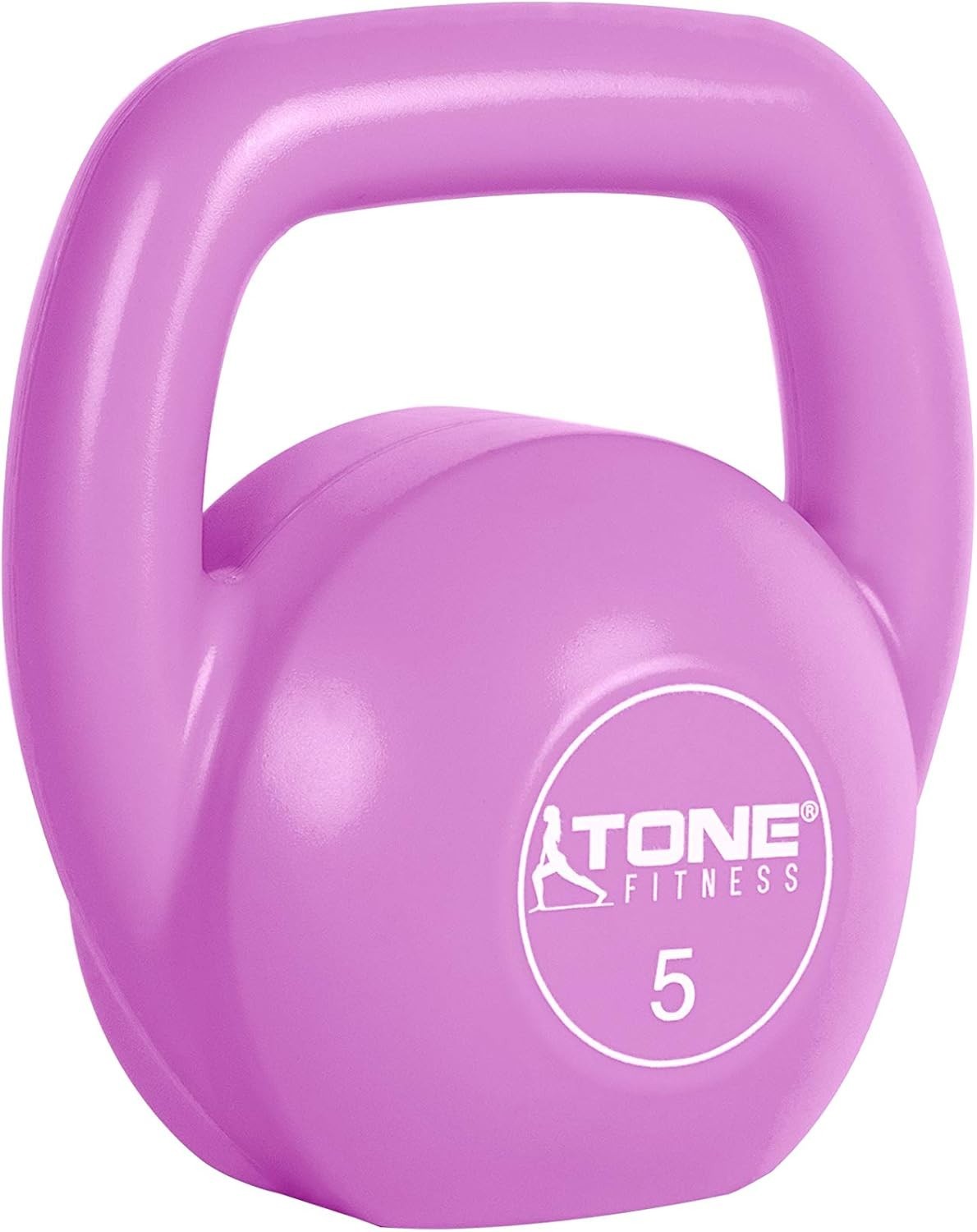Versatile 5 lb Kettlebell - Cement Filled Pink Weight for Full-Body Workouts