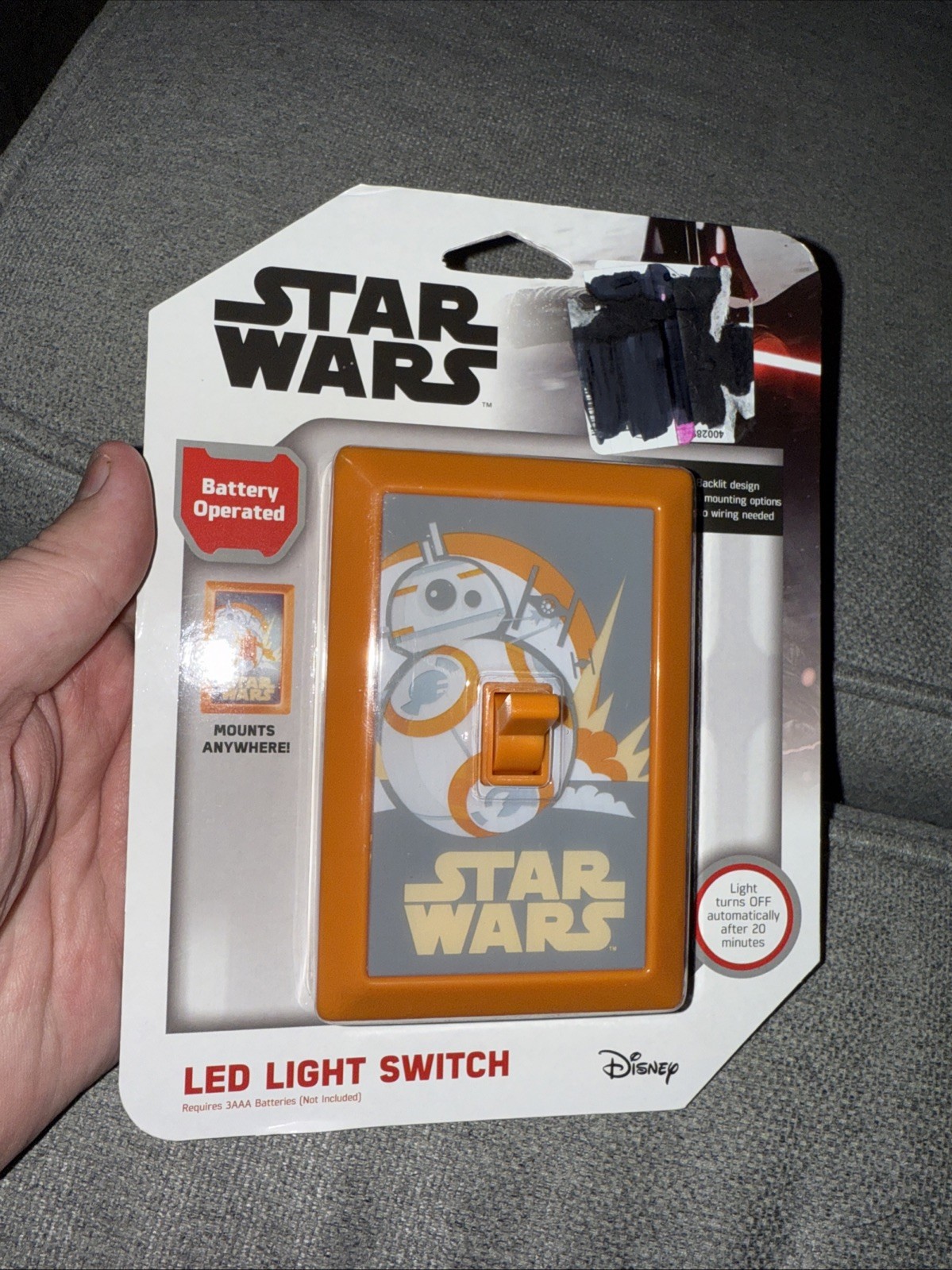 Star Wars Switch LED Night Light, Manual On / Off Switch New