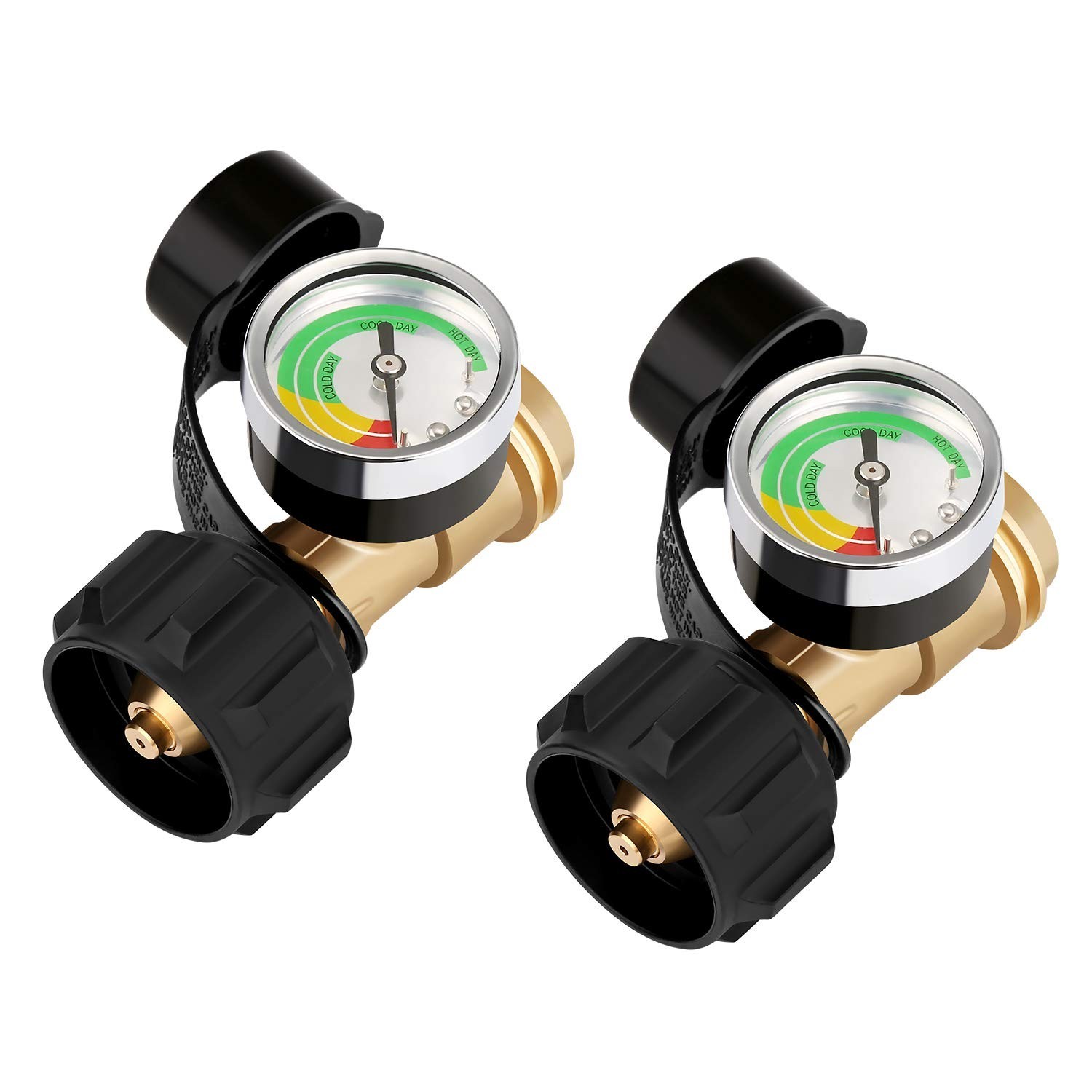 2 Pack Propane Tank Gauge with Leak Detector for 5-40lb Propane Tank