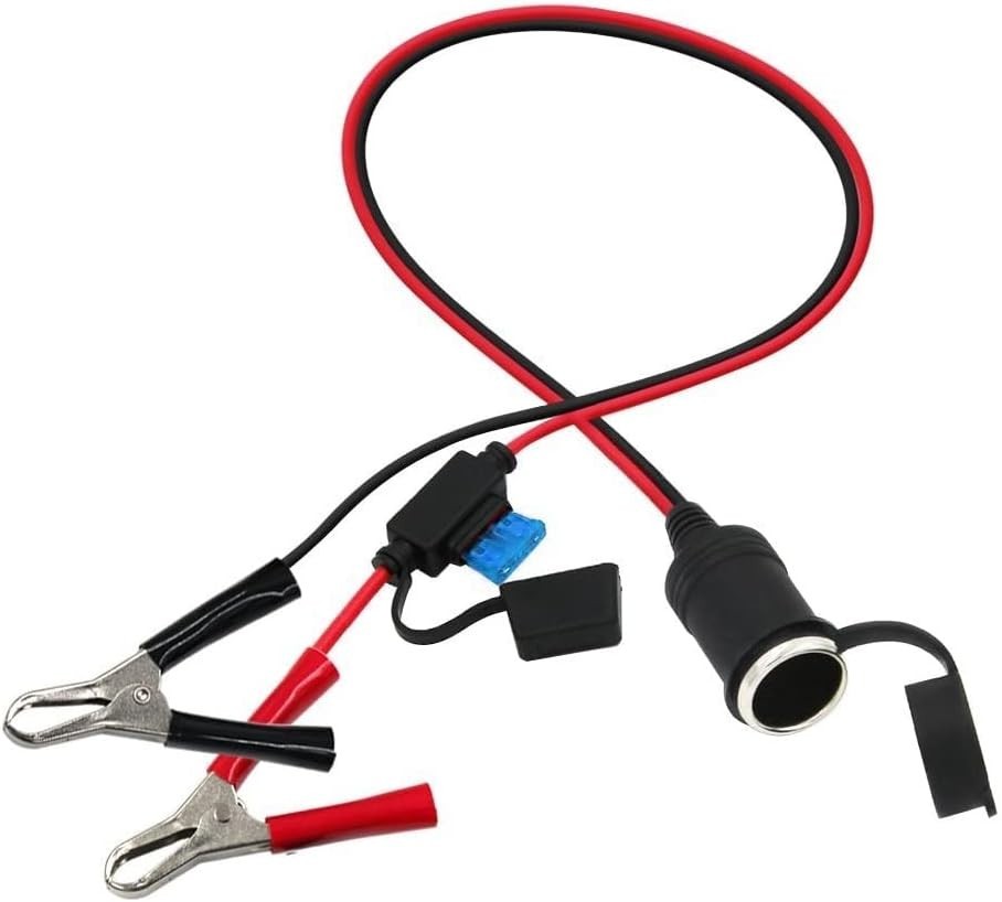 Cigarette Lighter Socket with Battery Alligator Clip - 3FT 12v Car Cigarette ...