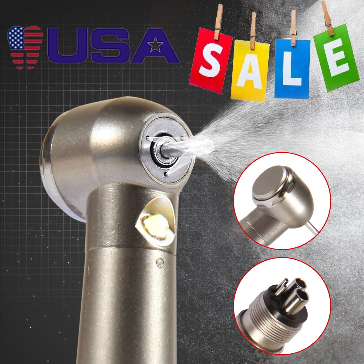 KAVO Style Dental LED Fiber Optic High Speed Handpiece 3 Spray 4 hole