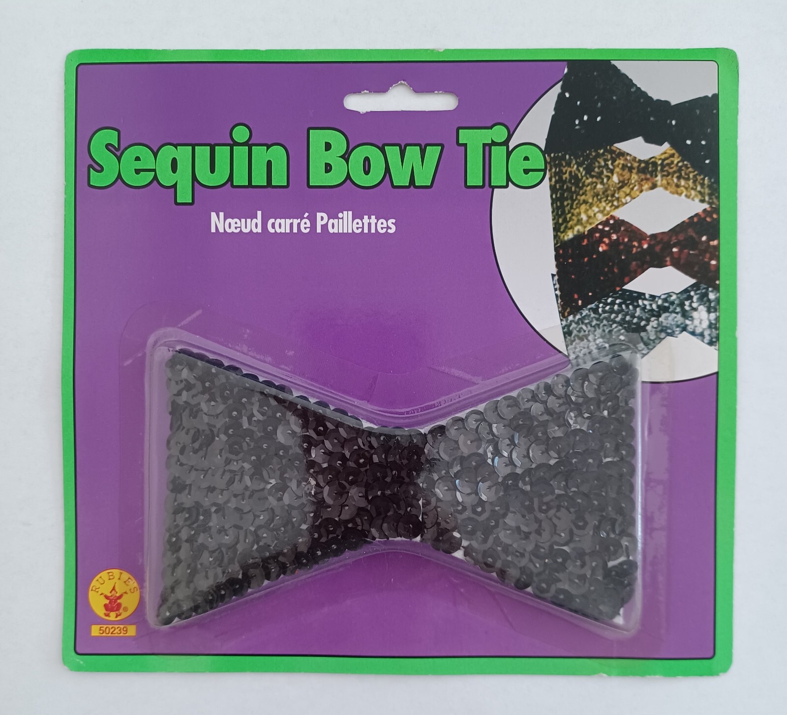 Adult Sequin  Costume Bow Tie, Black