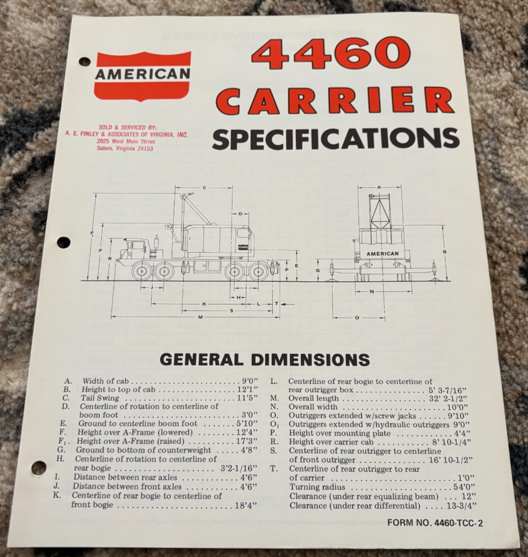American 4460 Carrier Specifications Brochure AMIL25