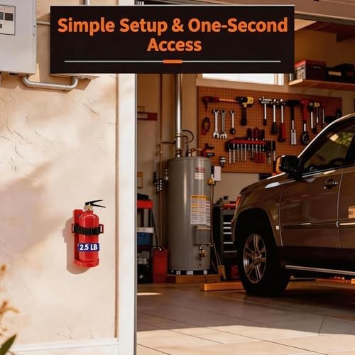 2.5LB Fire Extinguisher Mount, Heavy Duty Quick Release Metal Wall Mount Brac...