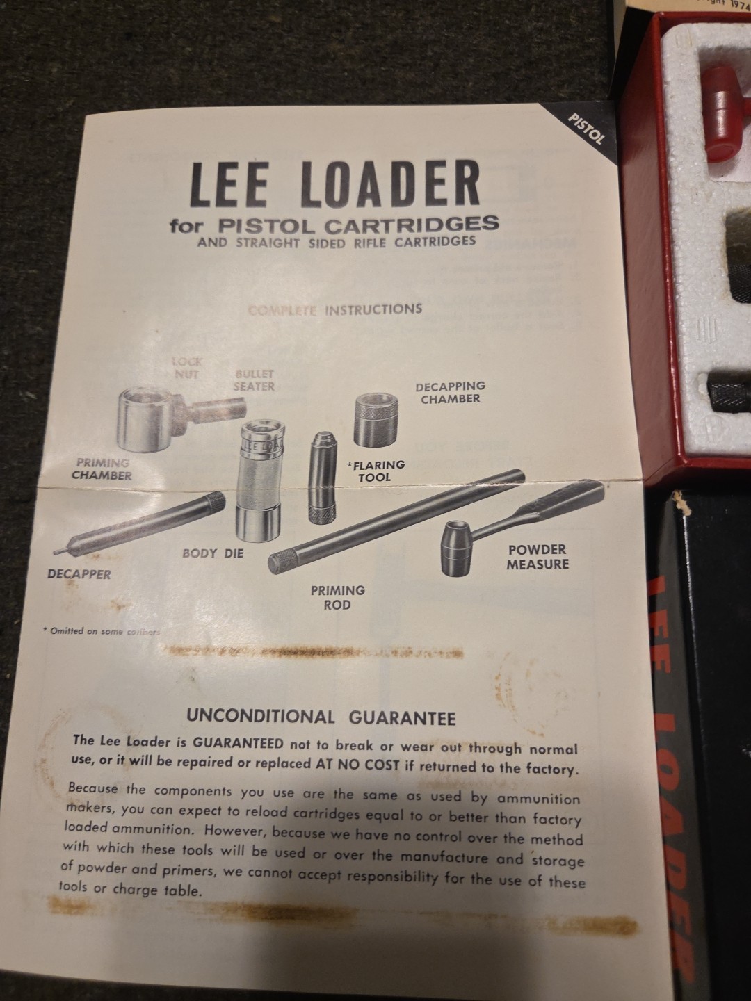 Vintage Lee Precision Lee Loader 357 Magnum Hand Reloading Press Kit