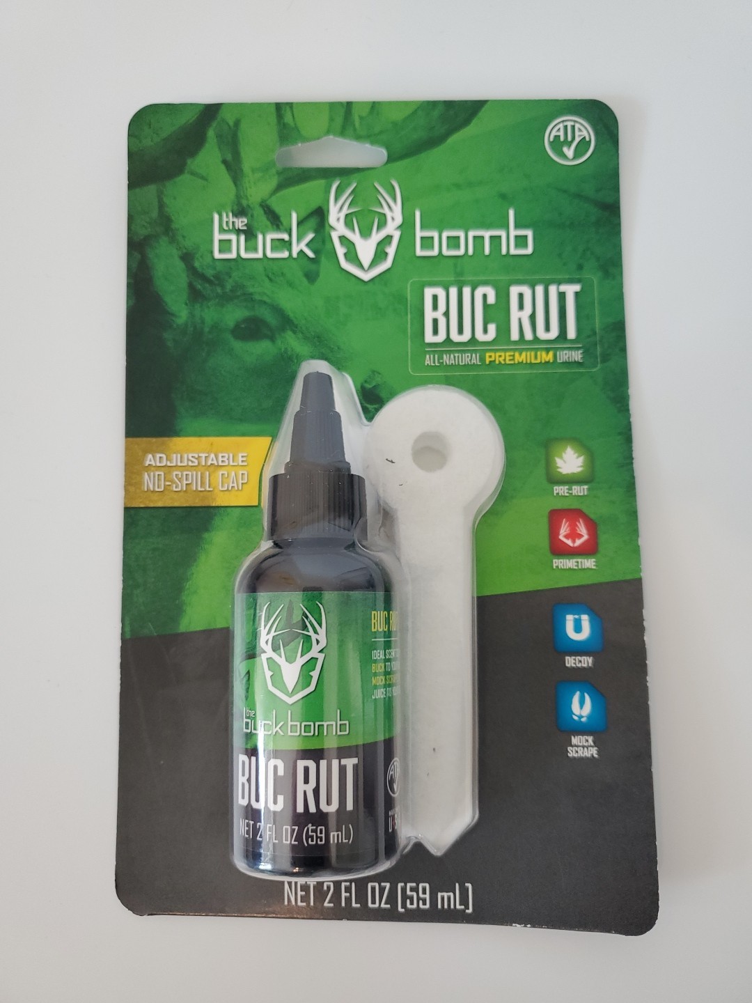 Buck Bomb Buc Rut 2 oz. Adjustable Cap Premium Urine Hunting - New