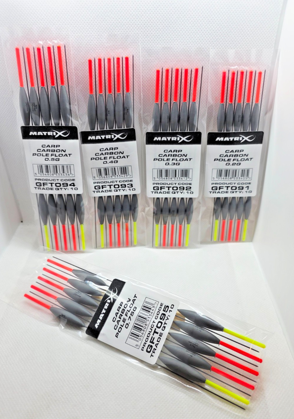 Matrix Carp Carbon Pole Floats x 10 Bulk Pack - Pole Match Fishing Float