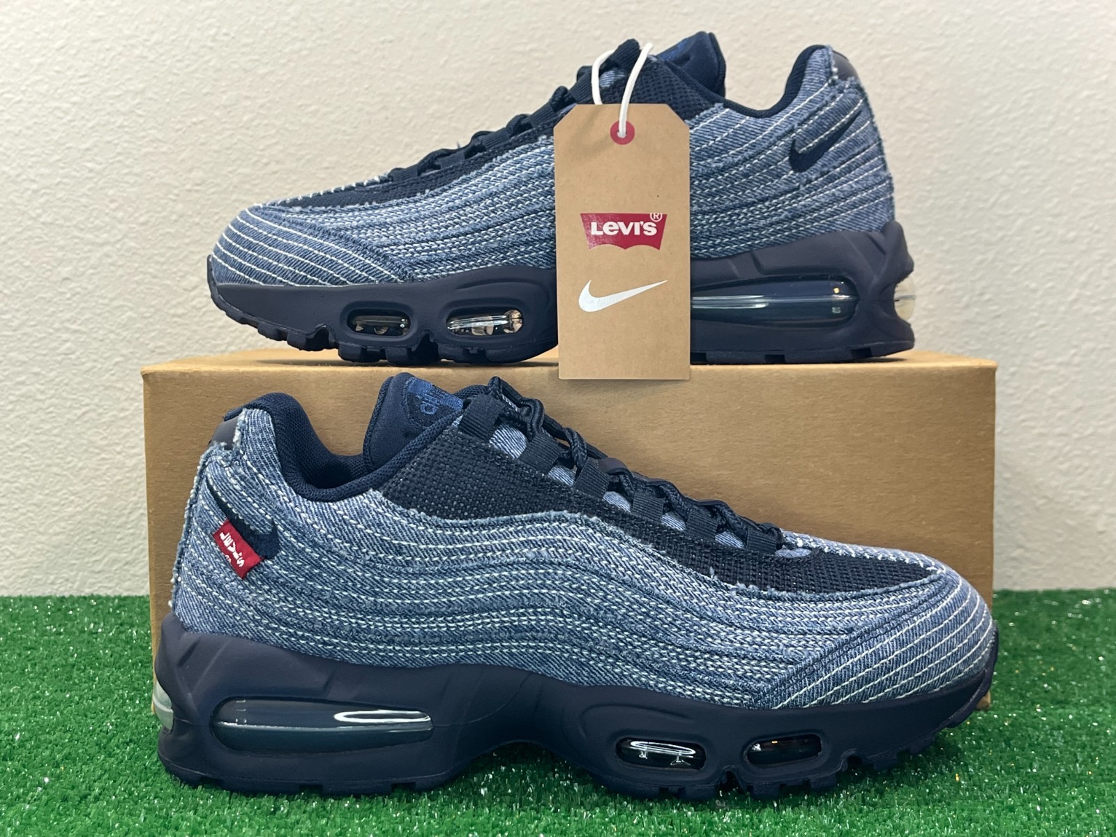 8 Men/9.5 Women - Nike X Levi's Air Max 95 Denim Obsidian Blue Shoes RARE HM4743