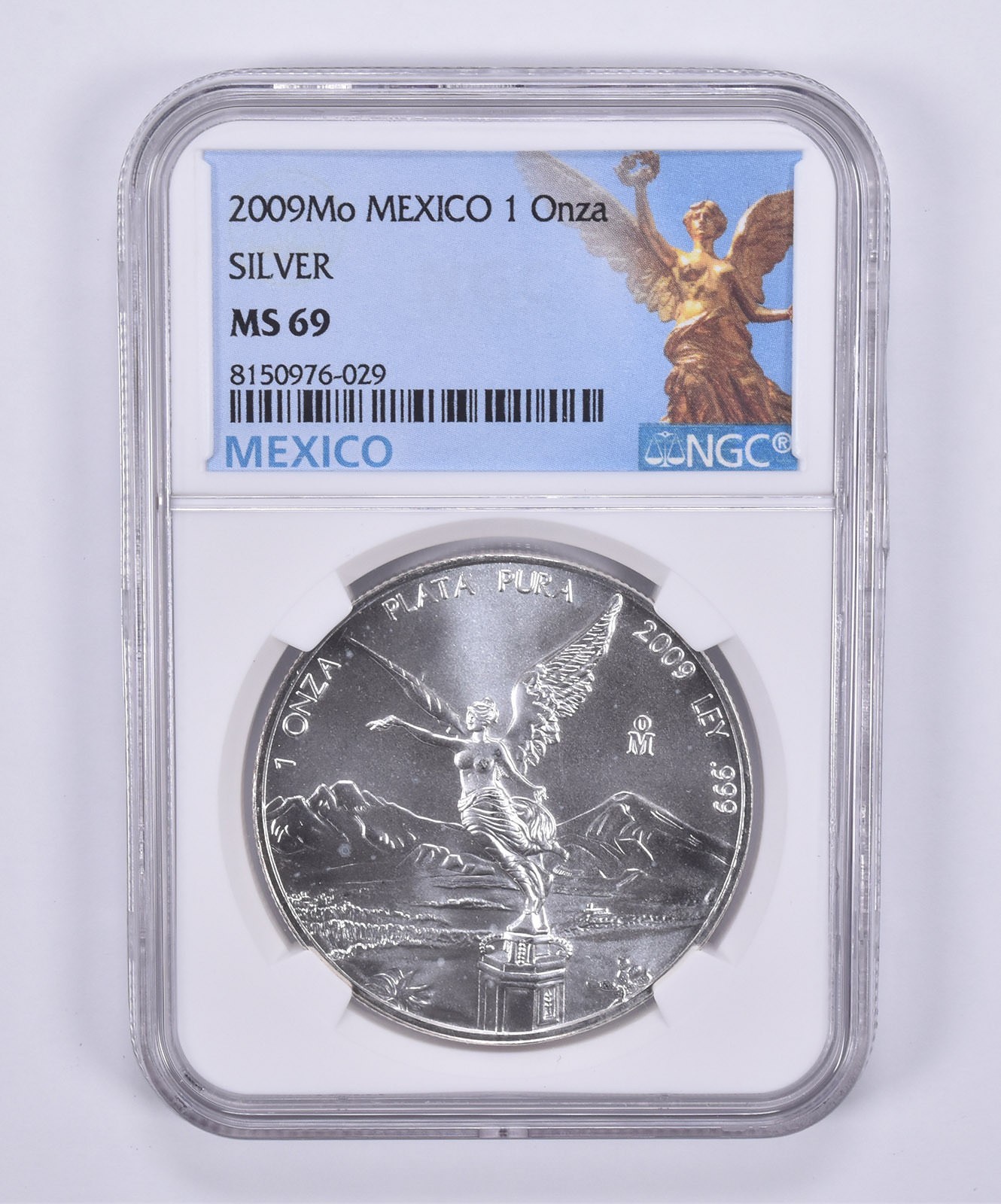 2009 Mo Mexico 1 Onza Silver Libertad MS69 NGC Mexico Label