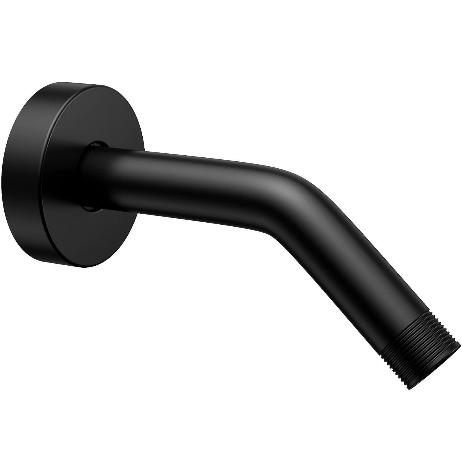 Black Shower Arm 6" Shower Extension Arm Pipe With Flange Matte Black 6 Inch