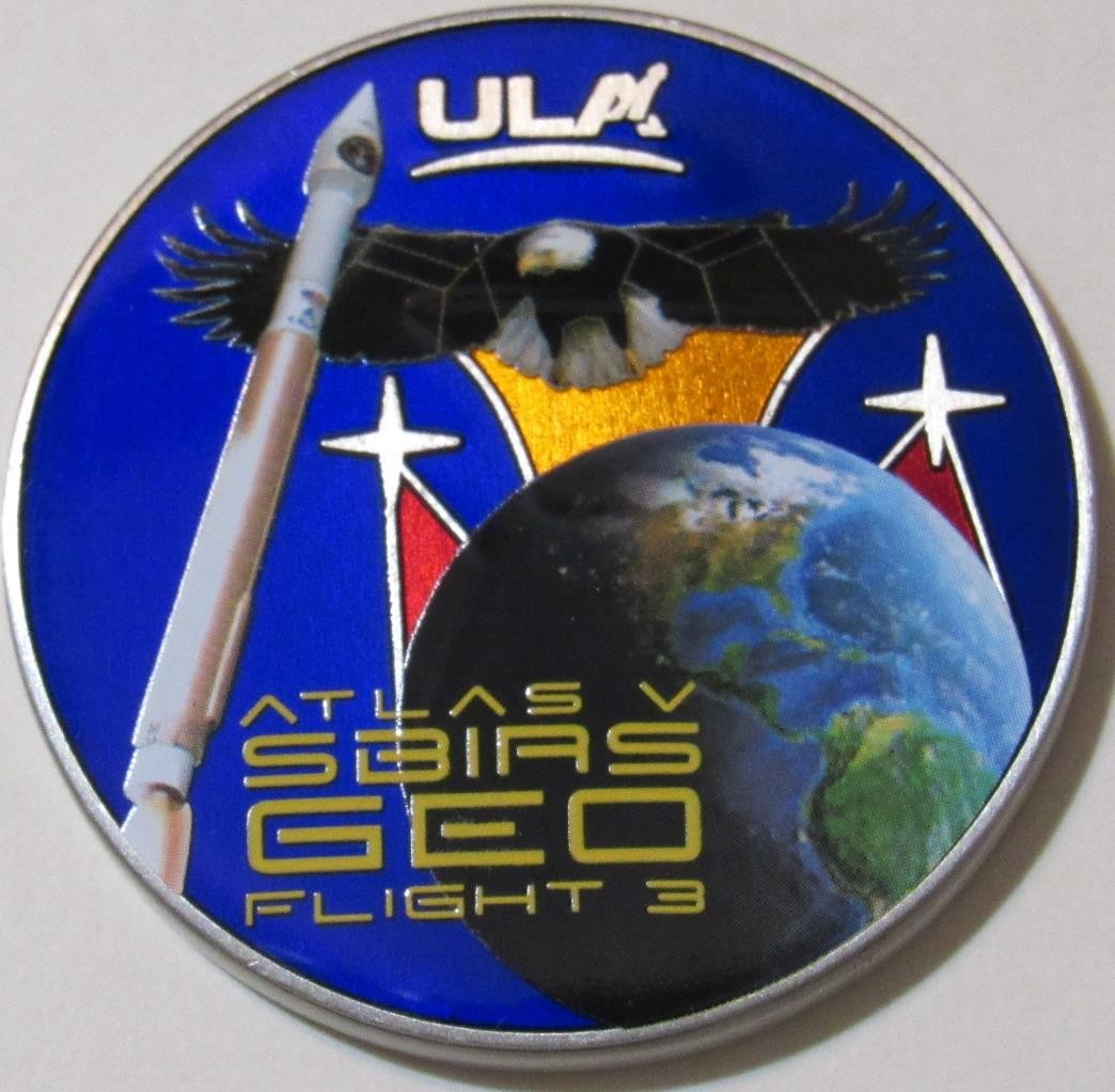 ORIGINAL ULA SBIRS GEO-3 ATLAS V VEHICLE SPACE MISSION SUCCESS COIN