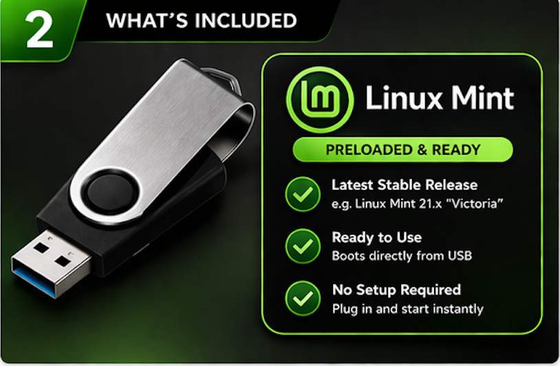 Linux Mint 22.3 Bootable USB 64bit Cinnamon MATE Xfce Live Install Drive NEWEST