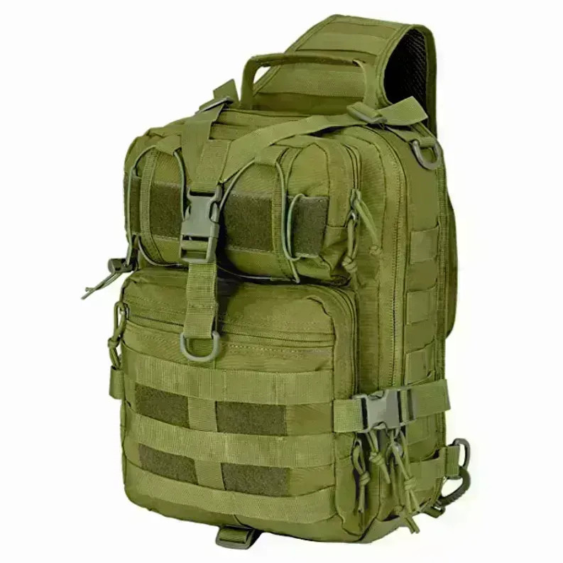 Tactical Military Medium Sling Range Bag Army Green