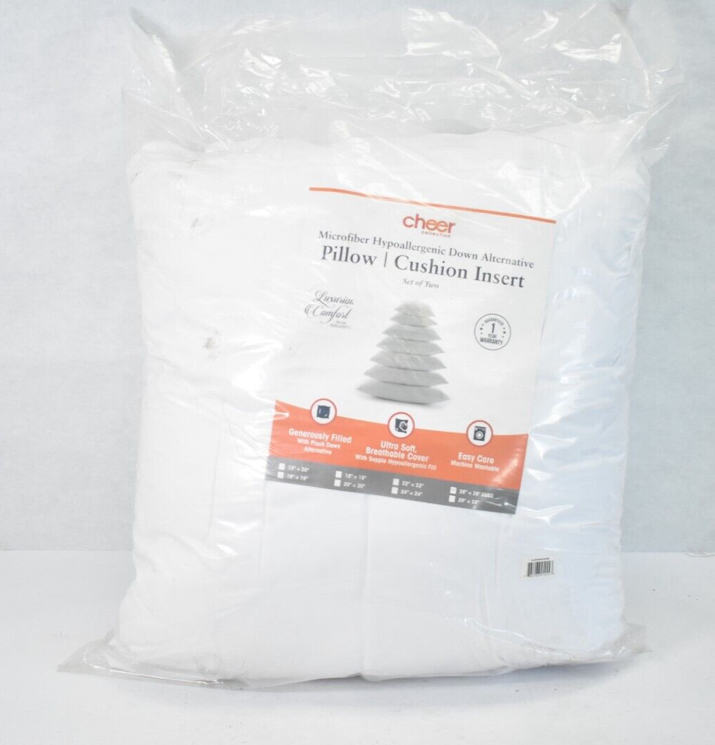 2 Cheer Collection Microfiber Allergenic Down Alternative PIllow Cushion Inserts