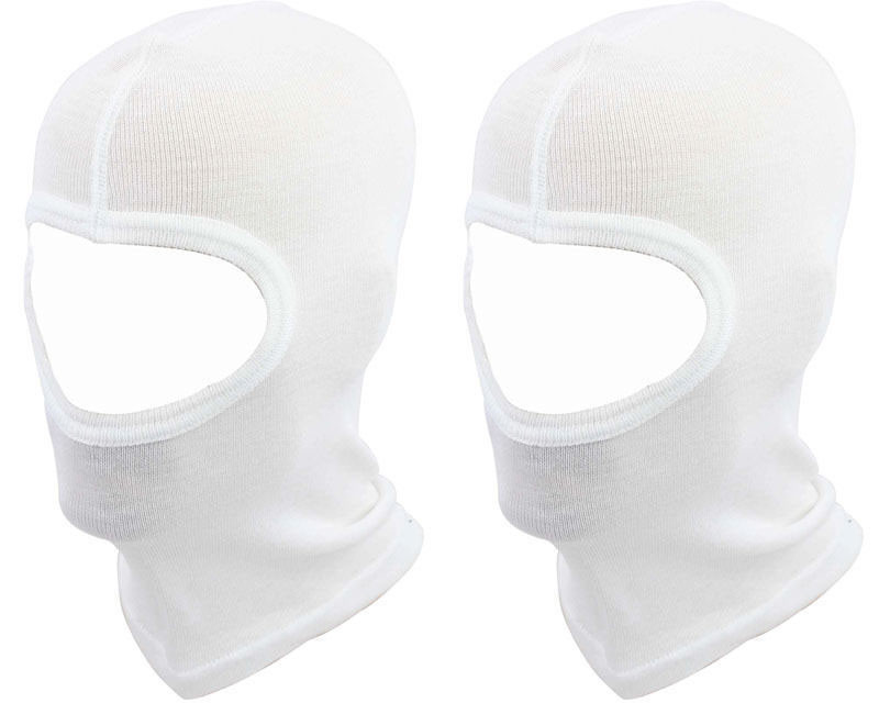 White Race Balaclava x 2 Arai Bell Sparco Helmets One Size Top Quality Go Kart