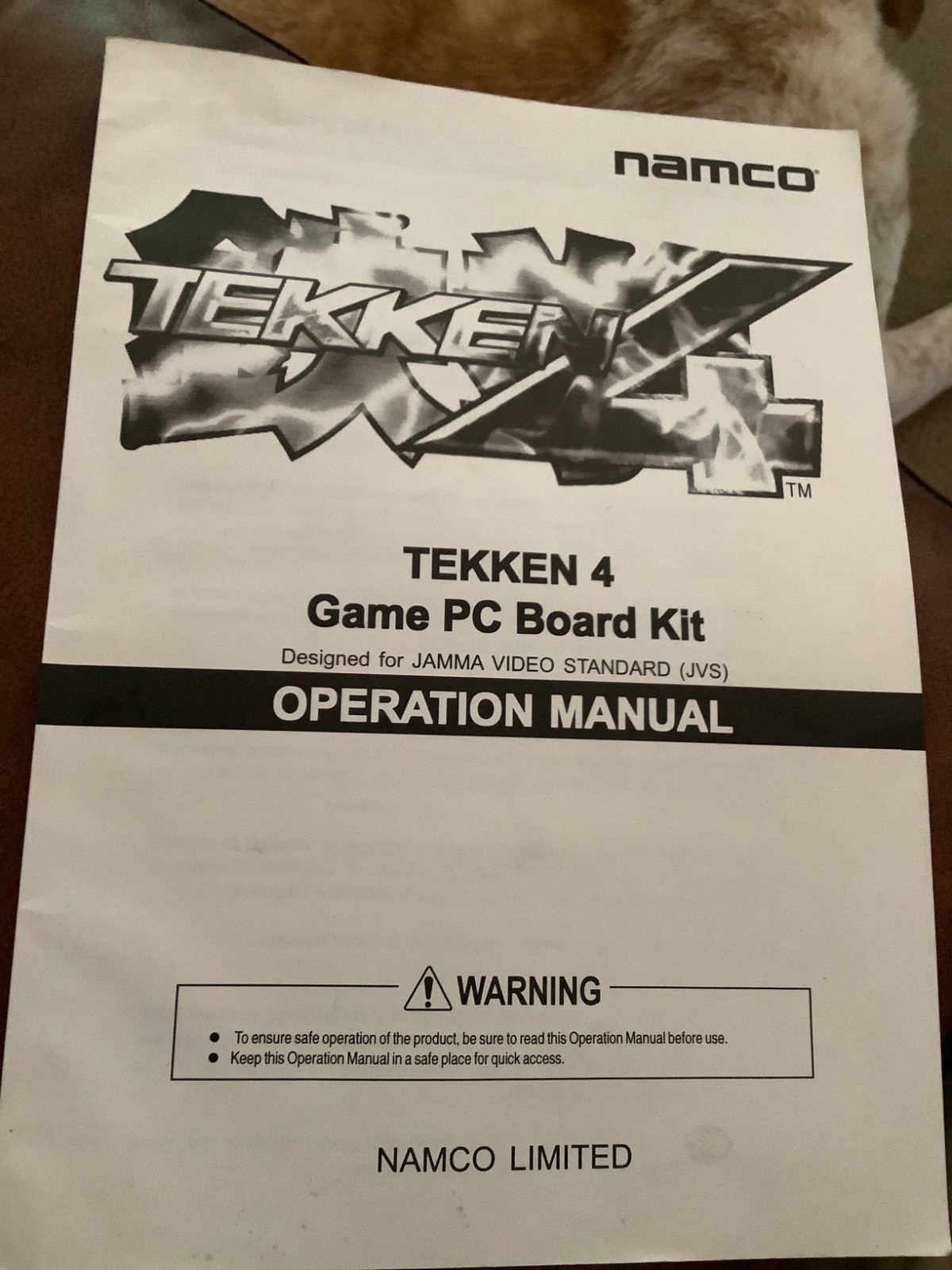 Namco Tekken 4 Operation Manual Pinball Arcade Game 58 pages