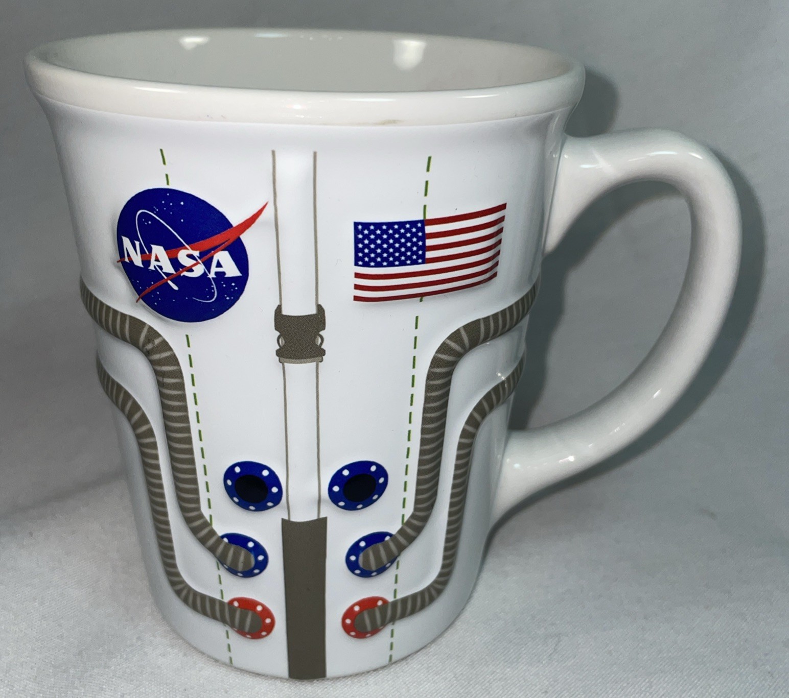 Official NASA Space Suit Ceramic Mug American Flag