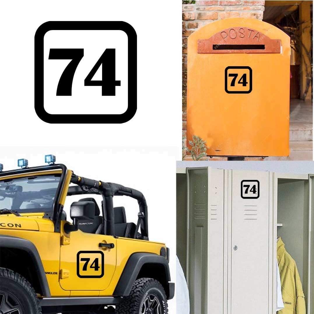 Sticker Vinyl Number 74 Version v1sq