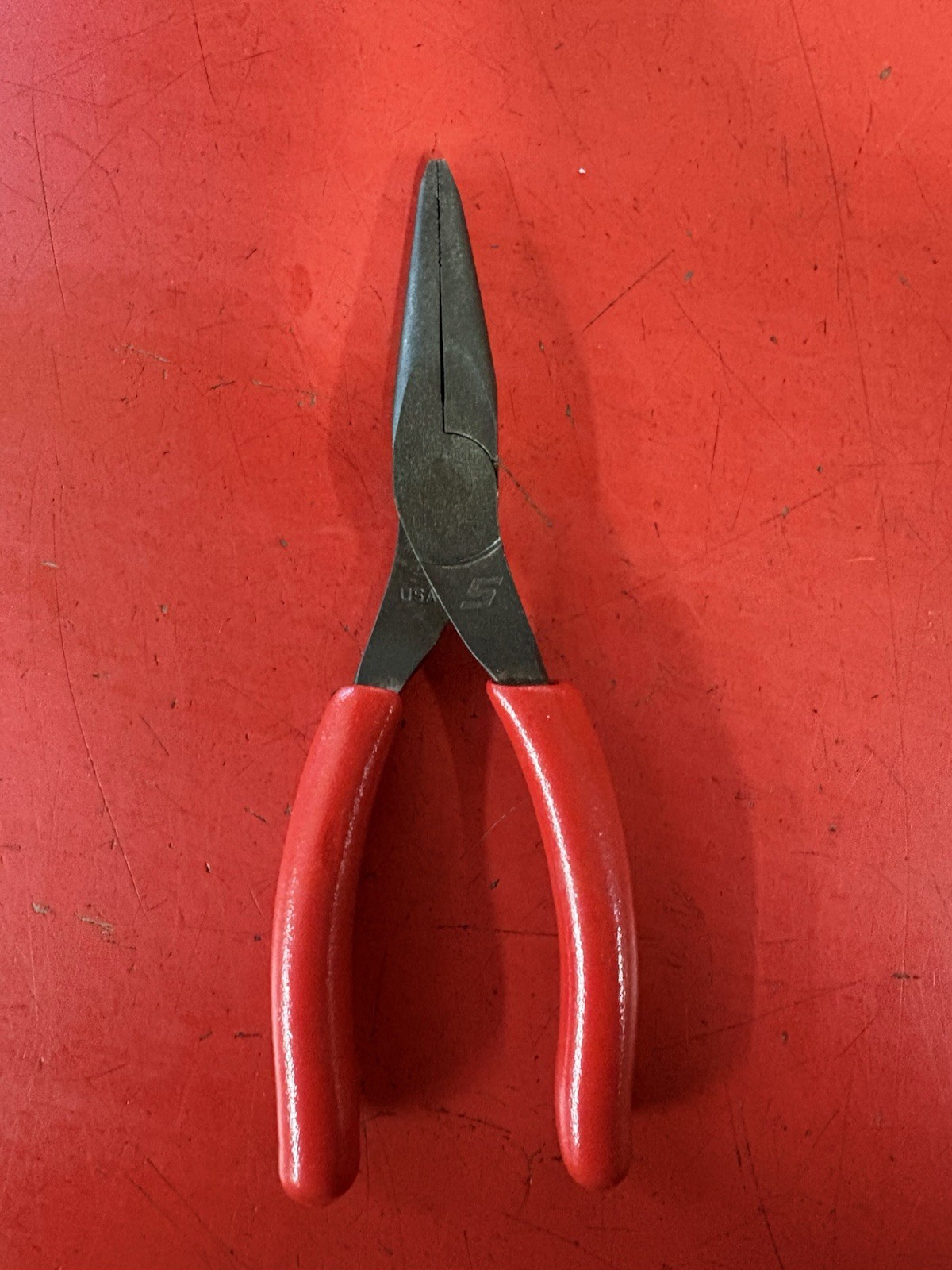 SNAP ON 95 ACP LONG NOSE PLIERS6" LONG RED COMFORT HANDLES