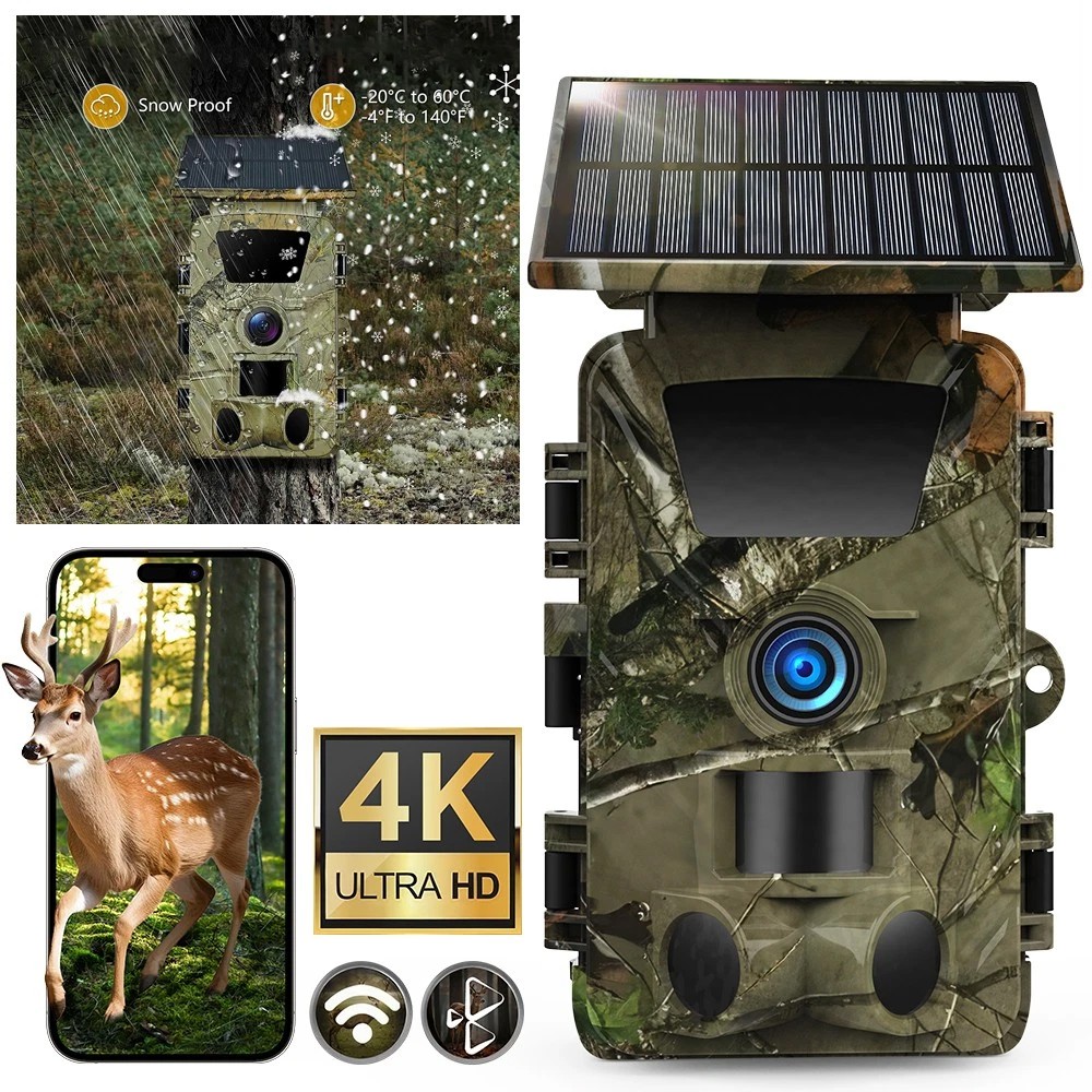 WIFI 60MP 4K Trail Camera Wildlife Game Hunting Cam Night Vision Motion Outdoor