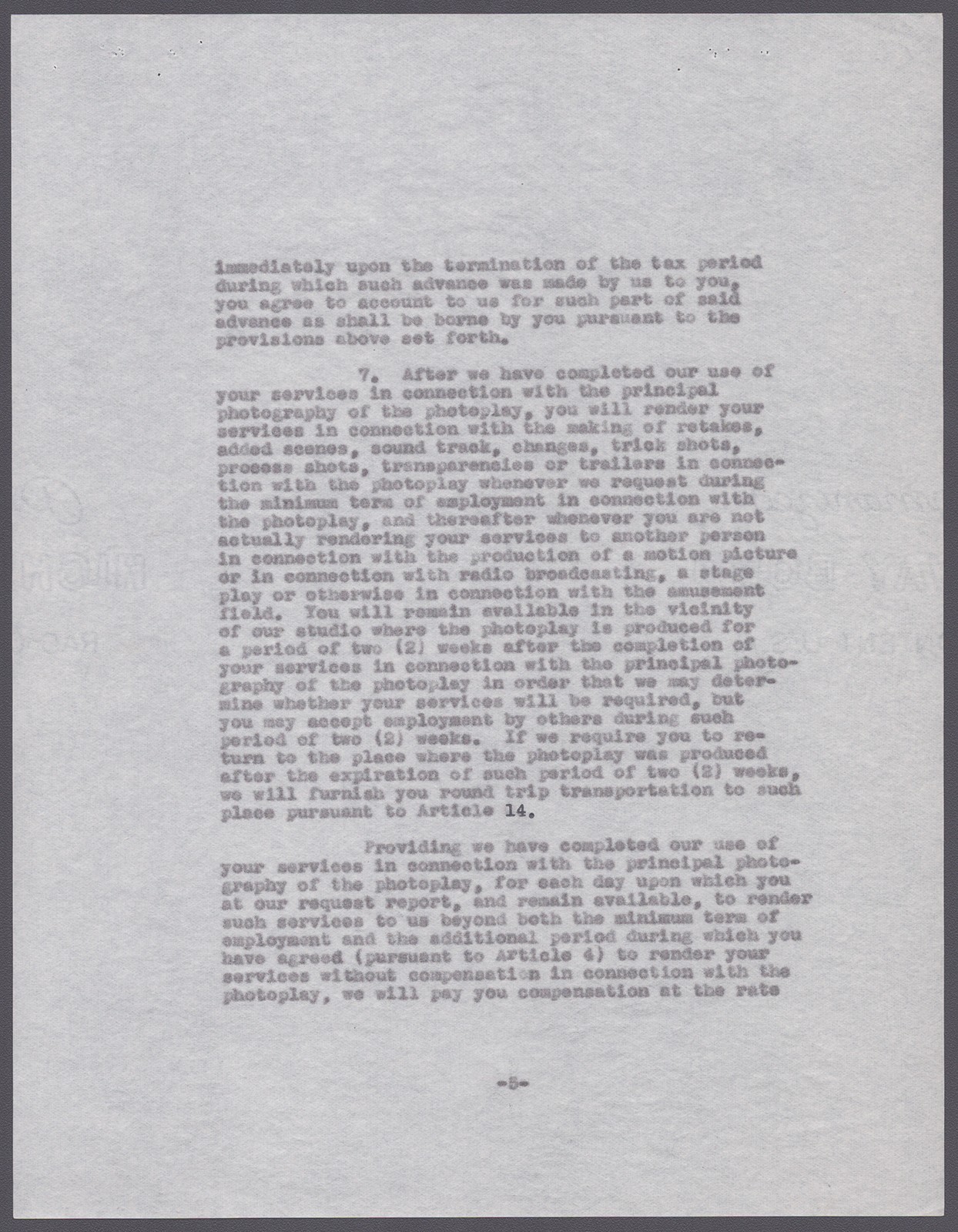 LOUIS HAYWARD - CONTRACT SIGNED 08/25/1941