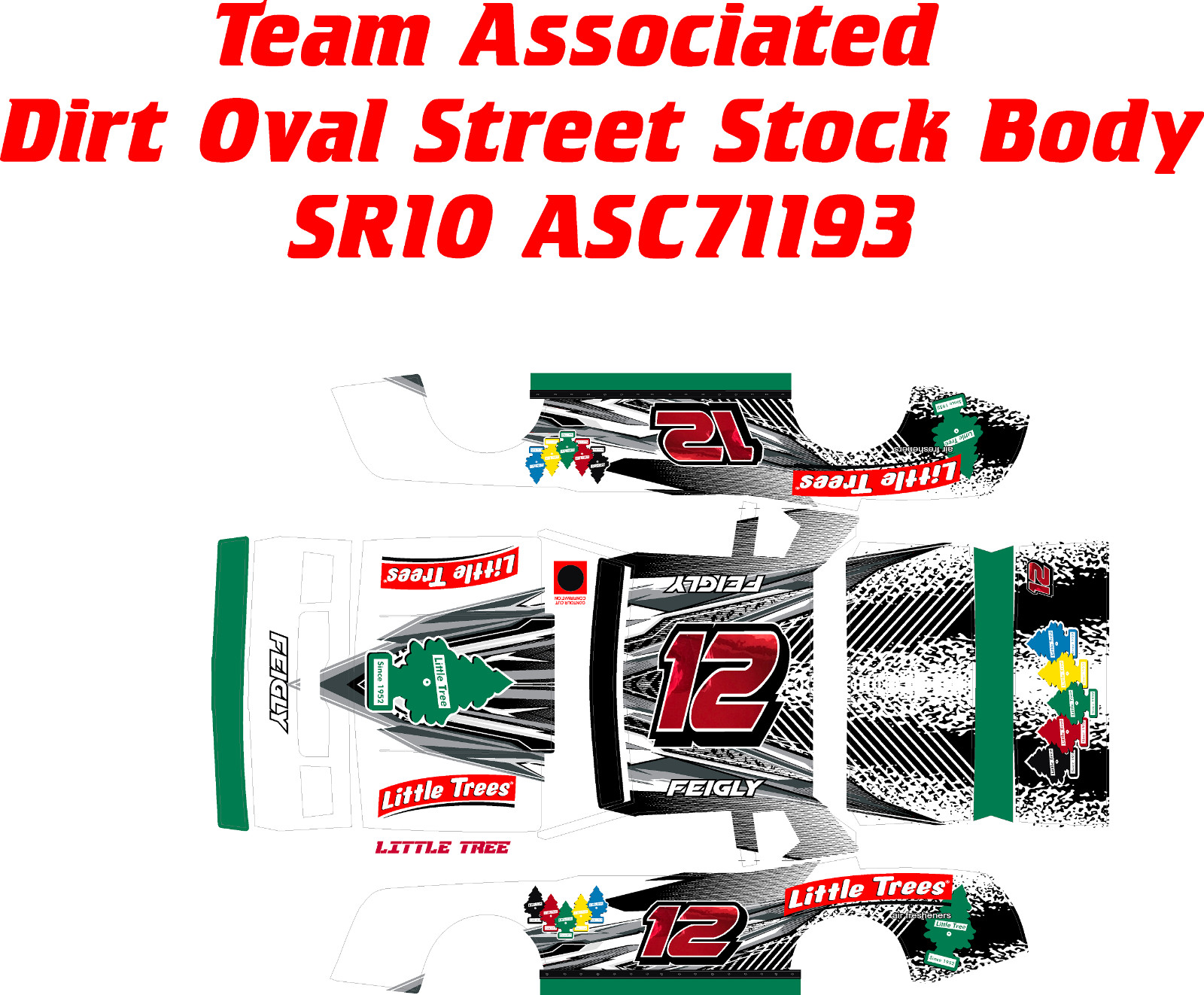 TEAM ASSOCIATED SR10 LITTLE TREE  THEME  WRAP KIT  PRINT 1X10 SCALE