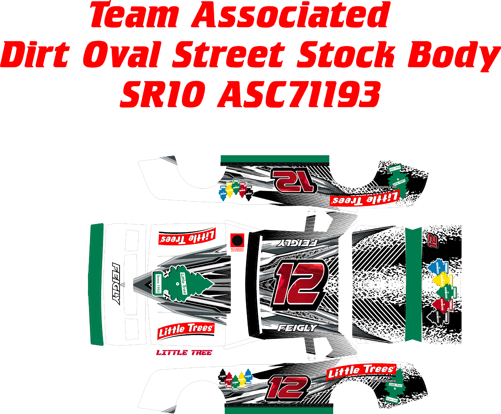 TEAM ASSOCIATED SR10 LITTLE TREE THEME WRAP KIT PRINT 1X10 SCALE