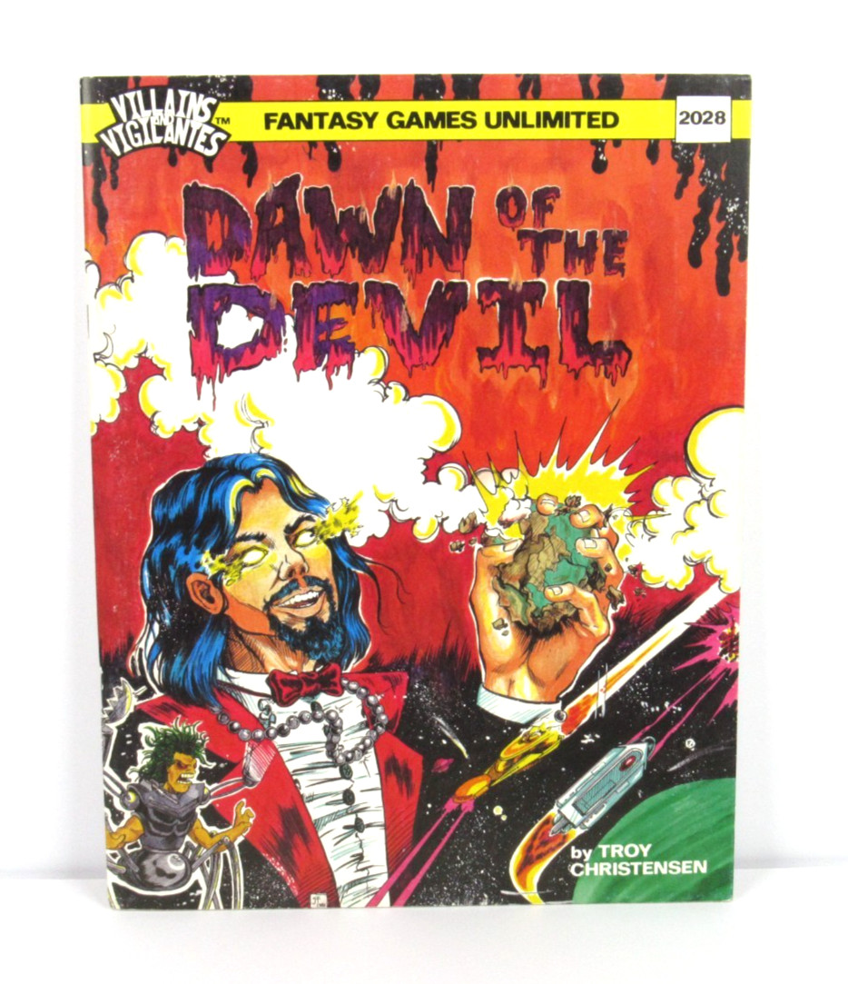 1986 Fantasy Games Unlimited Villians & Vigilantes Dawn of the Devil Uncut
