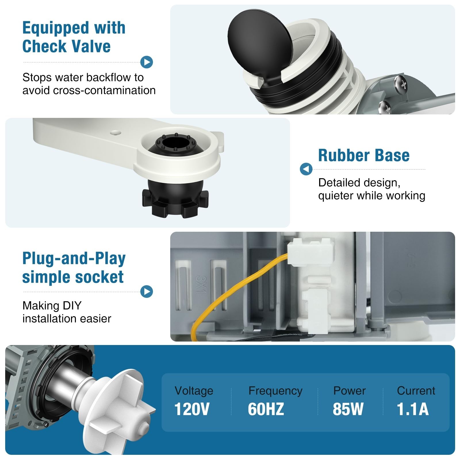 CrestWave DC97-19289F, PX3516-01 Washer Drain Pump Assembly, Compatible with ...