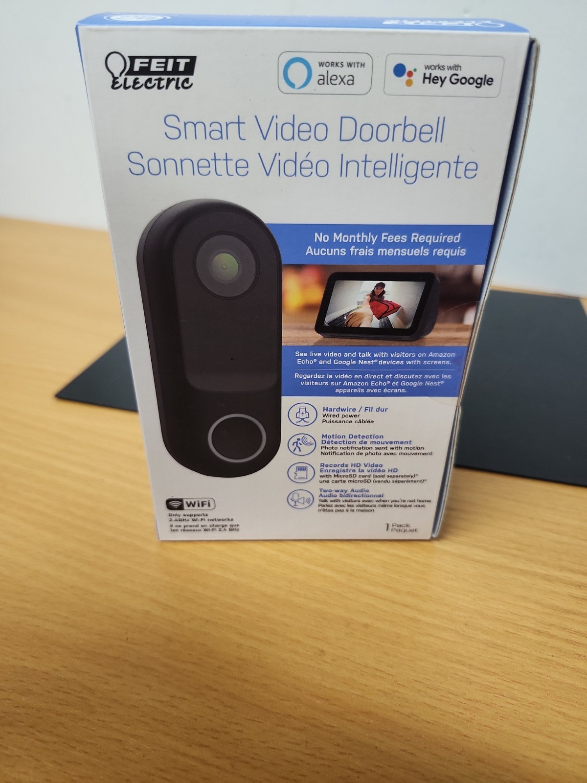 Feit Electric Smart Video Doorbell (Black) Hardwire New in box