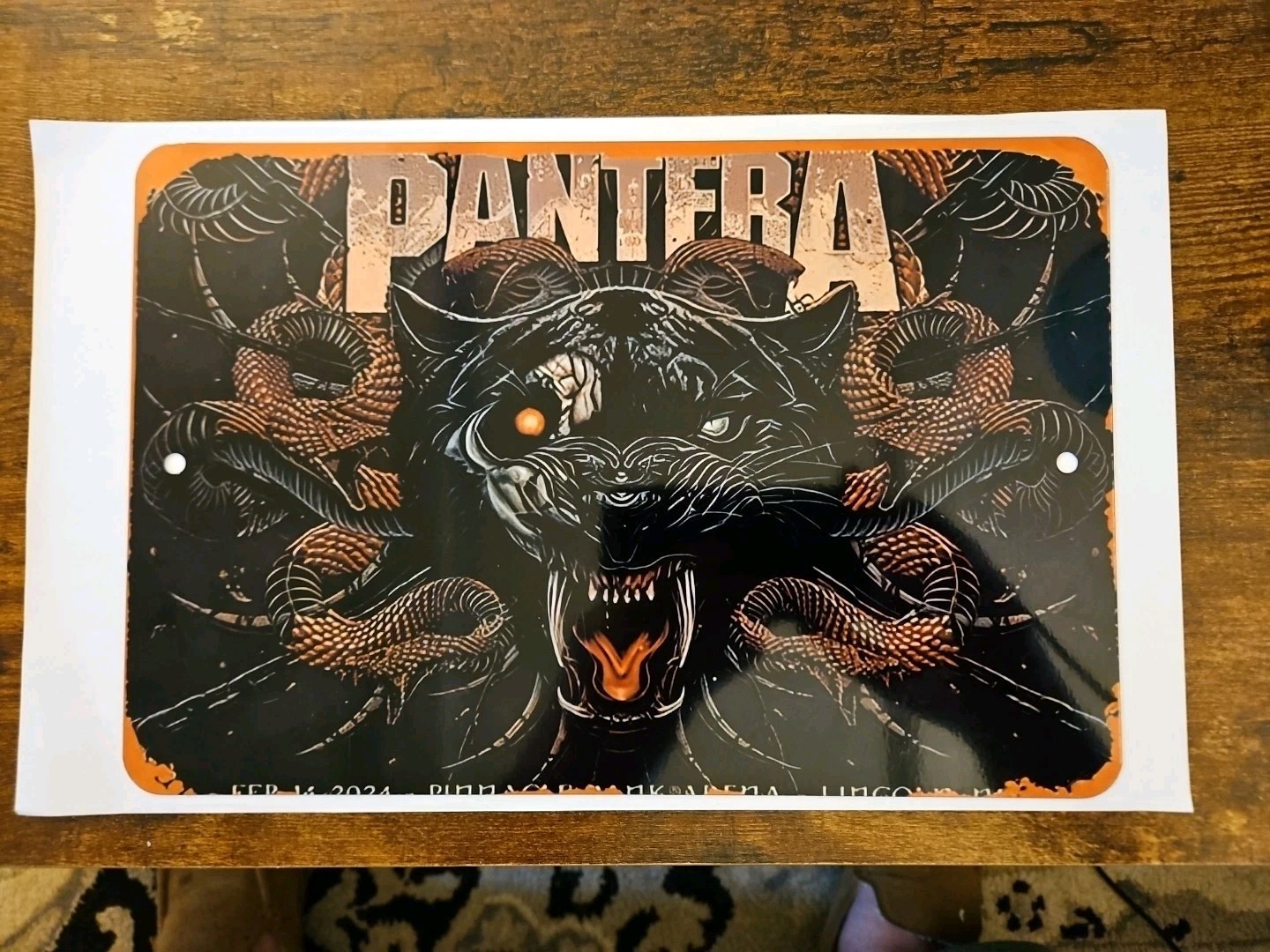PANTERA TIGER & SNAKES WALL ART ALUMINUM SIGN 12X8 INCHES BEAUTIFUL HANGING