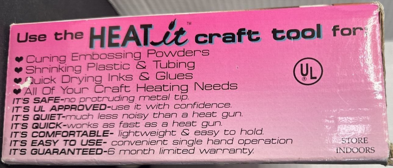 Heat It Craft Tool Blower Shrinking Quick Dry Easy Quiet Multi-Purpose White