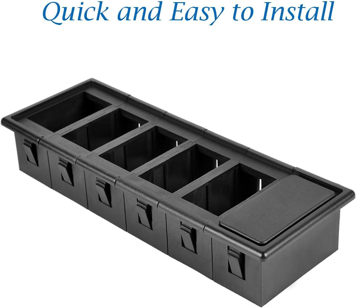 Rocker Switch Panel Switch Holder Housing Kit - Black Plastic