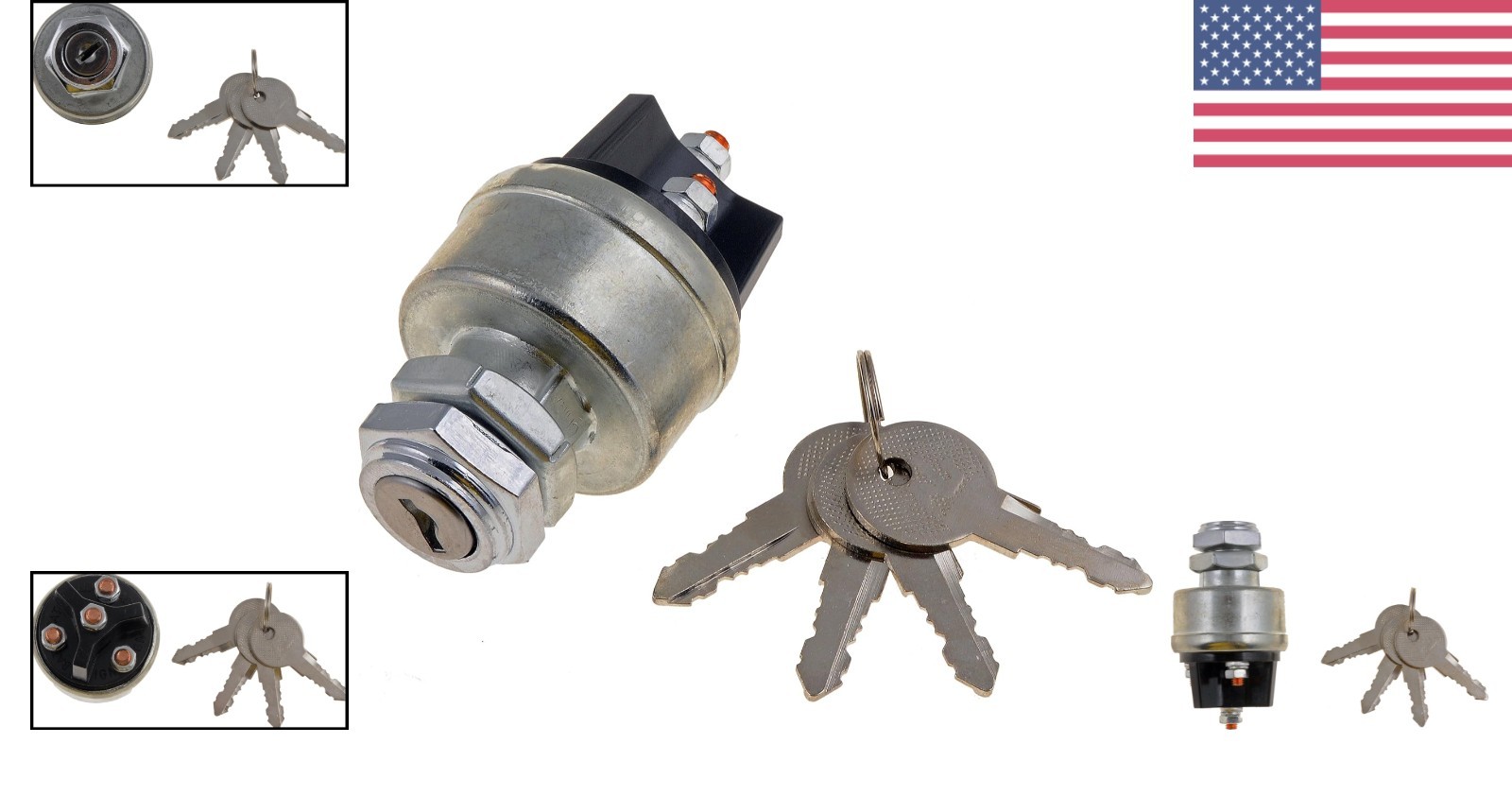 Electrical Starter Switch 30A 12V Key Style Metal Push Button Vehicle Use