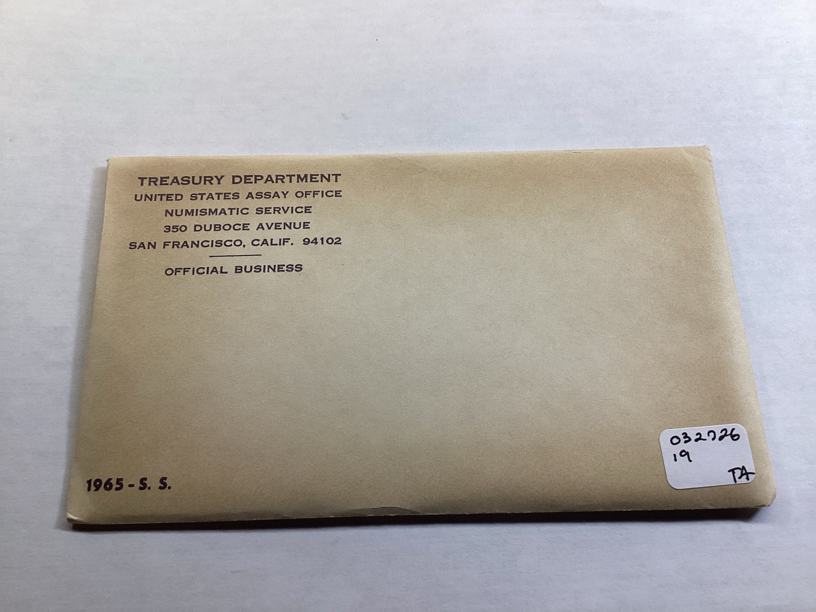 1965 SMS Special Mint Set Sealed Unopened Envelope w/Silver Kennedy 032726 19ta
