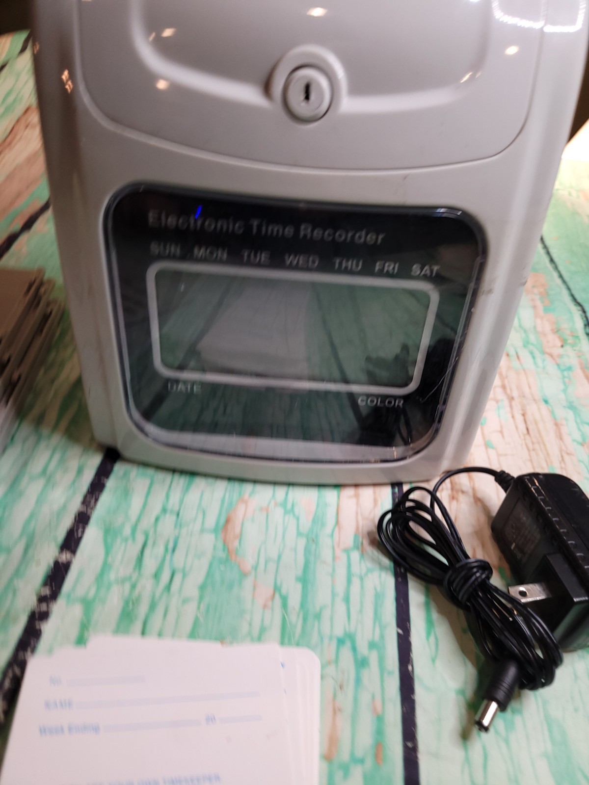 Time Recording Electronic Clock Time Clock Equipment- With Timecards Missing Key