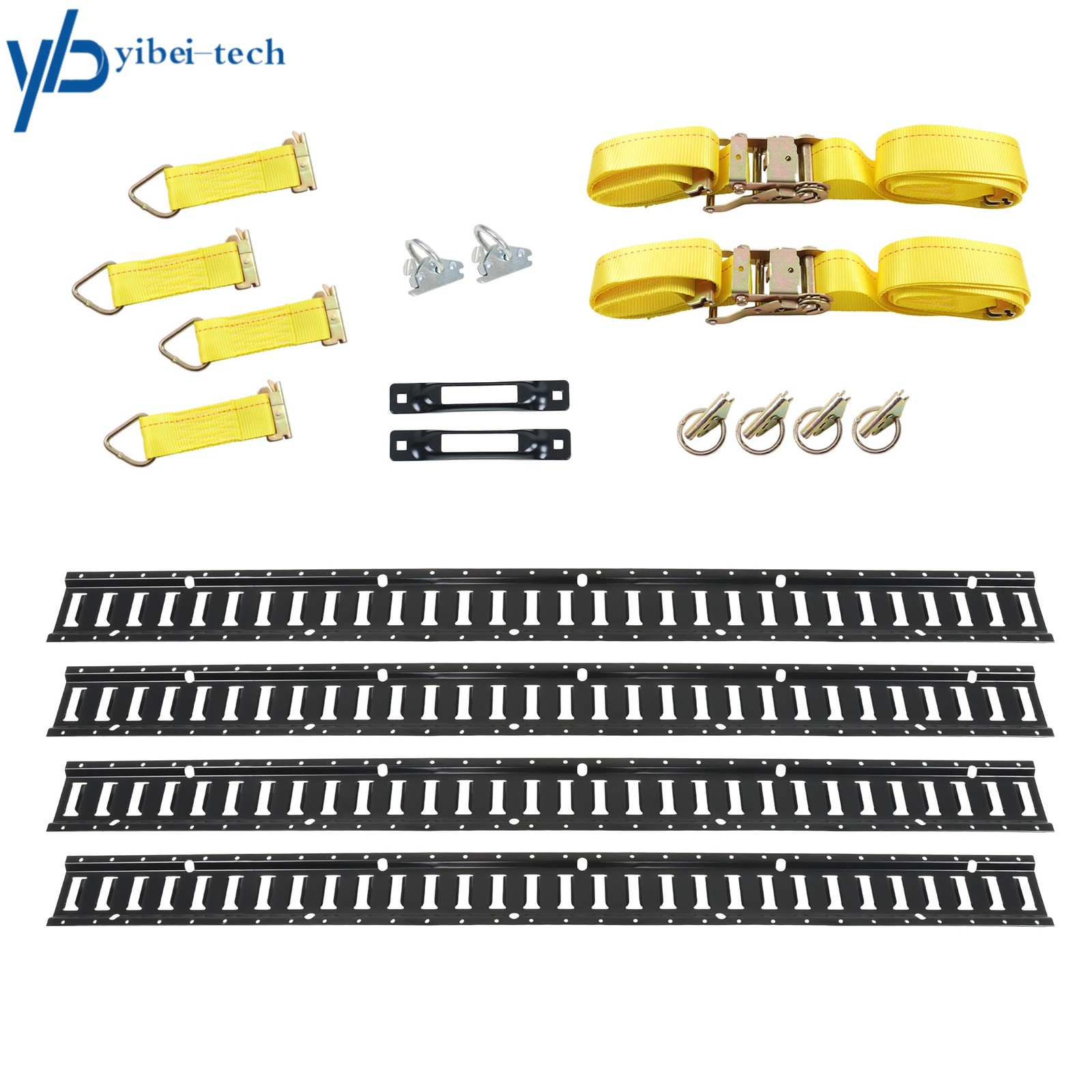 For Trucks Vans 18 Pack 5' E Track Rail Tie-Down Kit Powder Coated Secure Cargo