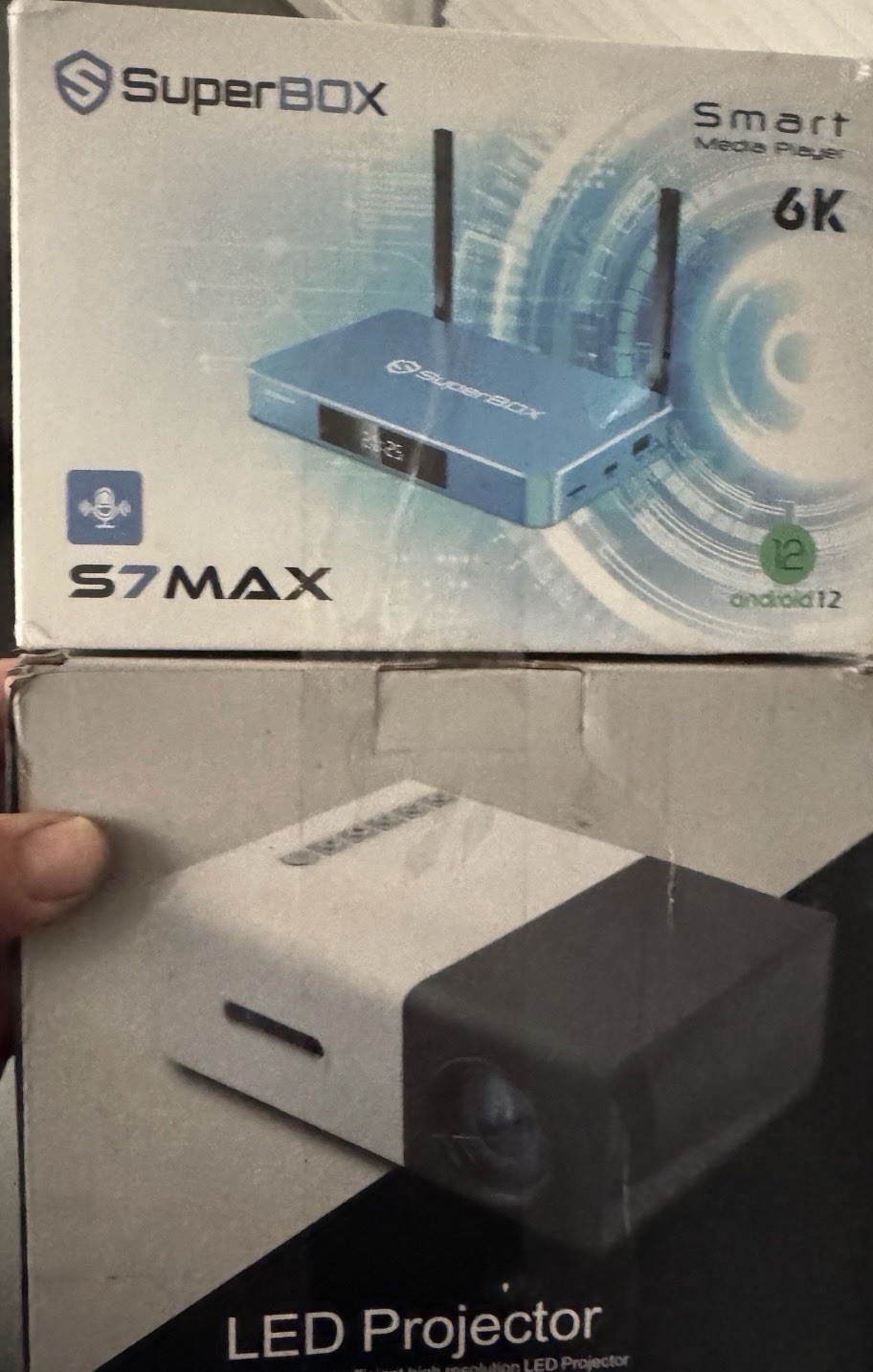 SuperBox S7 MAX 6K Android Streaming Media Box Voice Control HDMI Blue