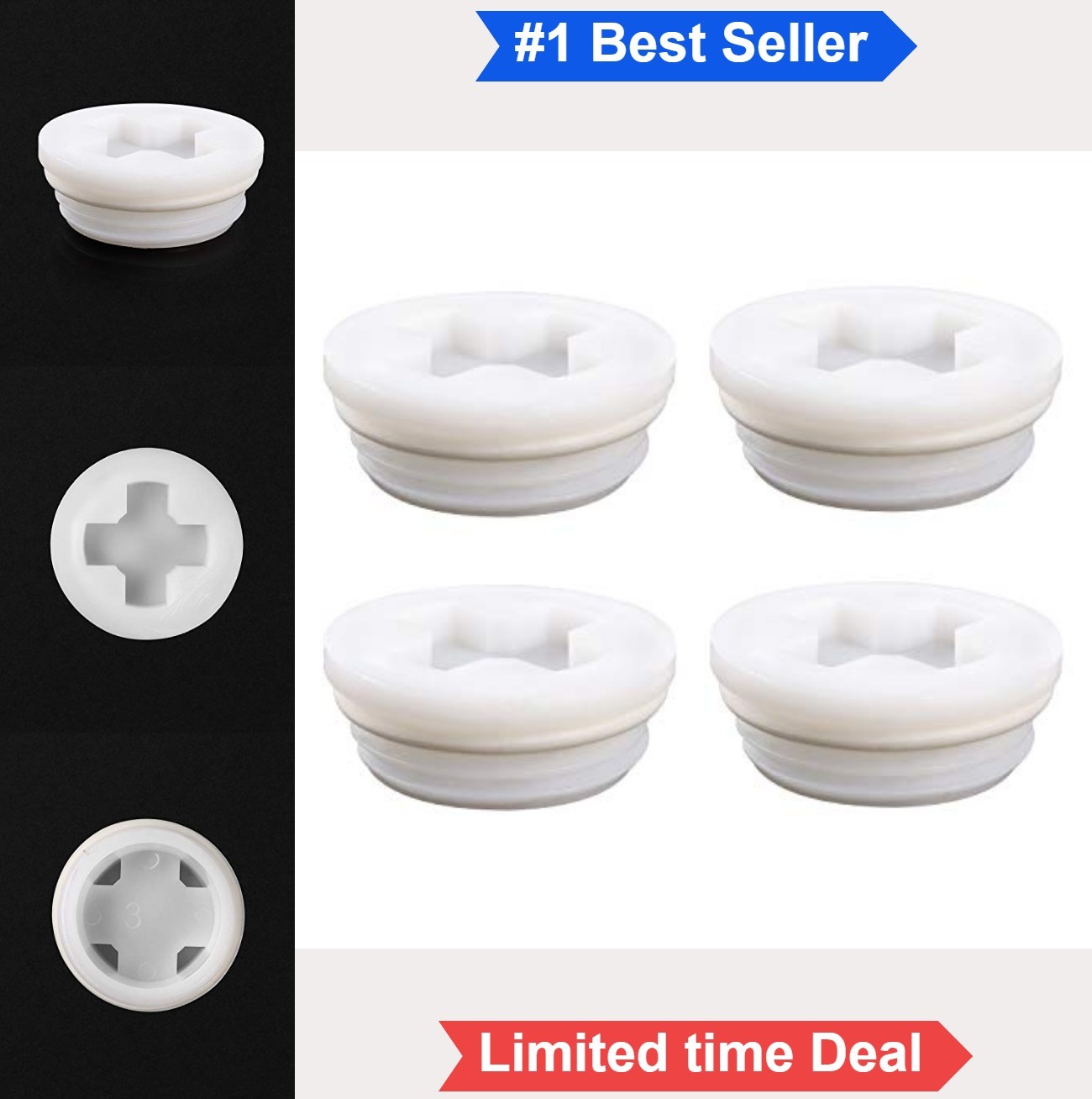 2 Inch Bung Caps 4 Pack Poly Buttress Drum Plug Leak Proof Gasket 55 Gallon
