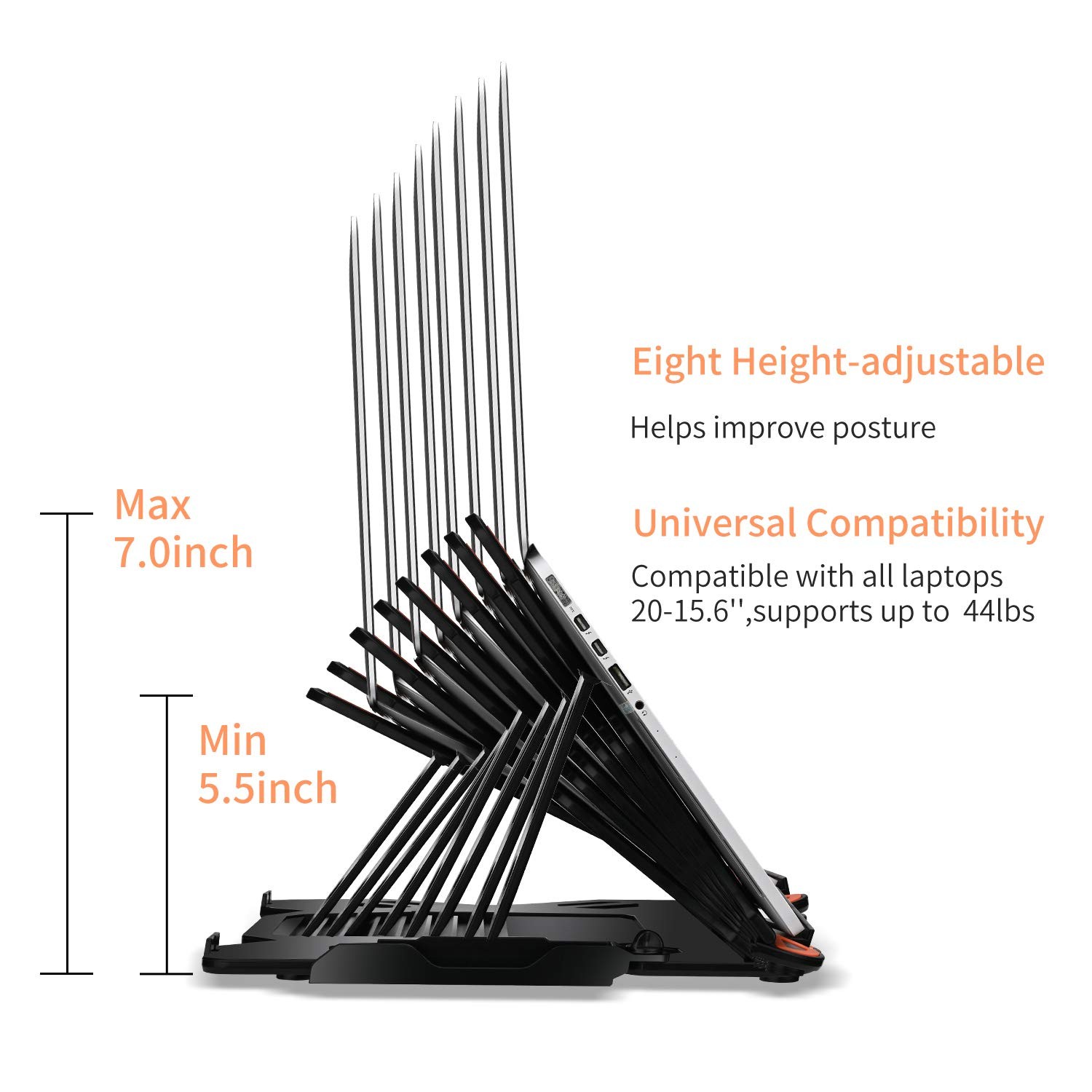 Adjustable Laptop Stand Foldable 360 Rotation Ventilated for 10-17in Laptops